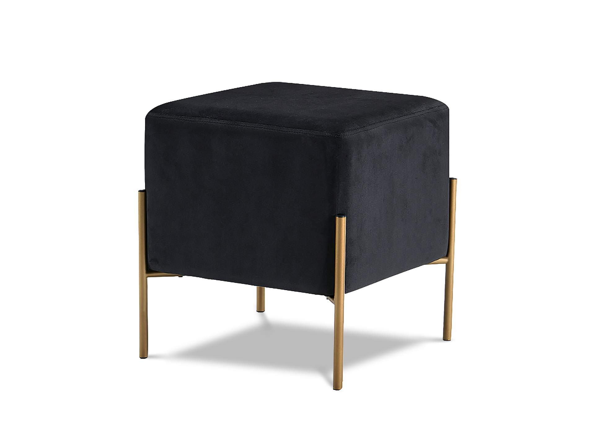 Isla Black Velvet Ottoman - Stool,Meridian Furniture