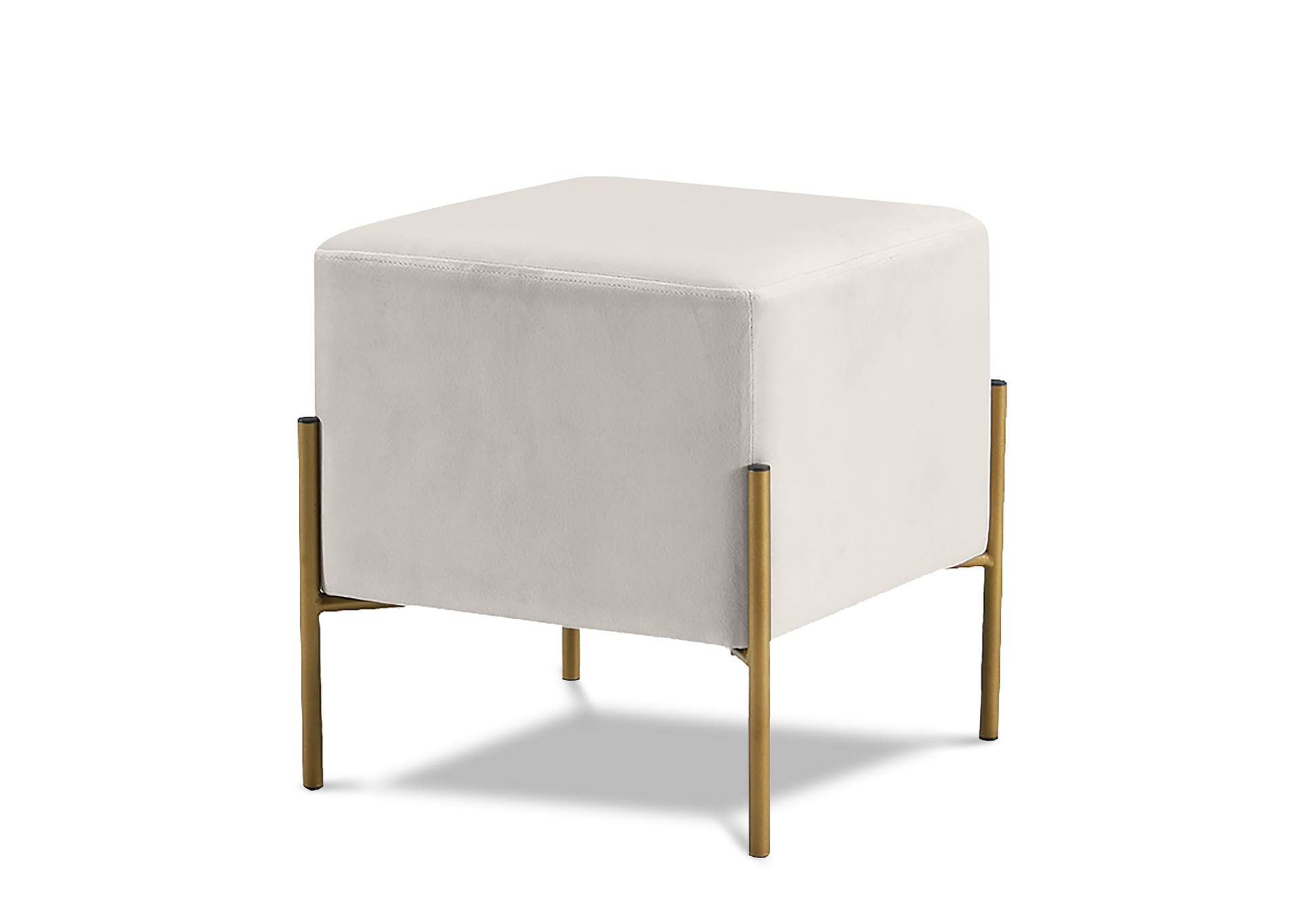 Isla Cream Velvet Ottoman - Stool,Meridian Furniture