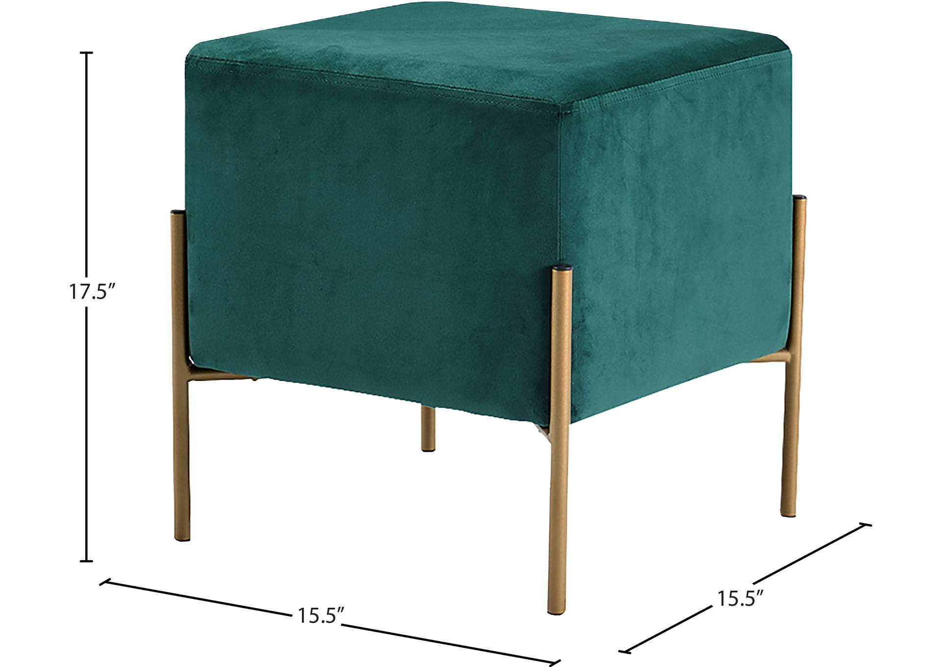 Isla Green Velvet Ottoman - Stool,Meridian Furniture