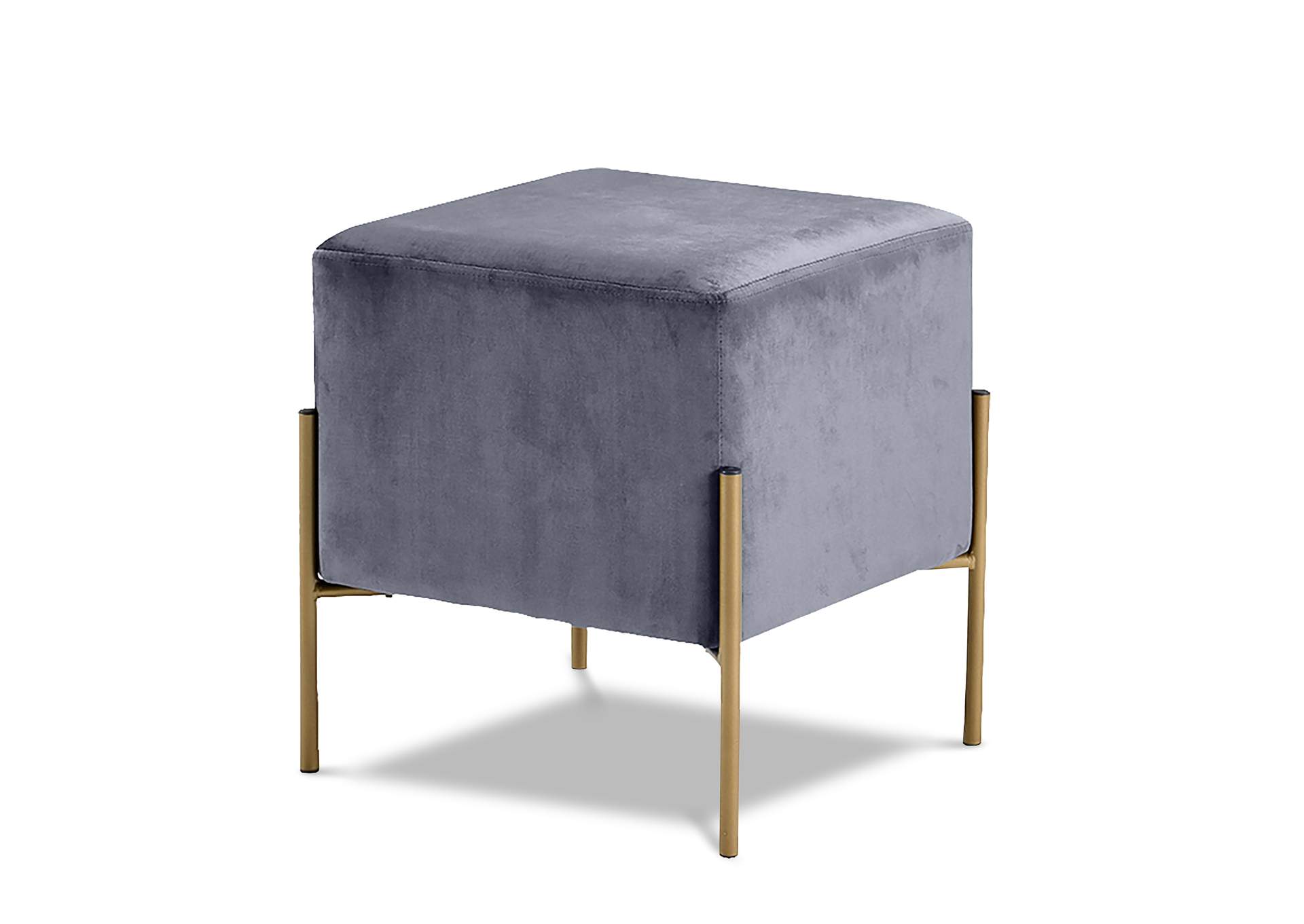 Isla Grey Velvet Ottoman - Stool,Meridian Furniture