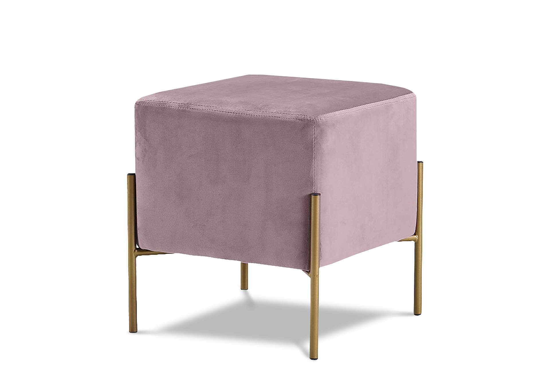 Isla Pink Velvet Ottoman - Stool,Meridian Furniture