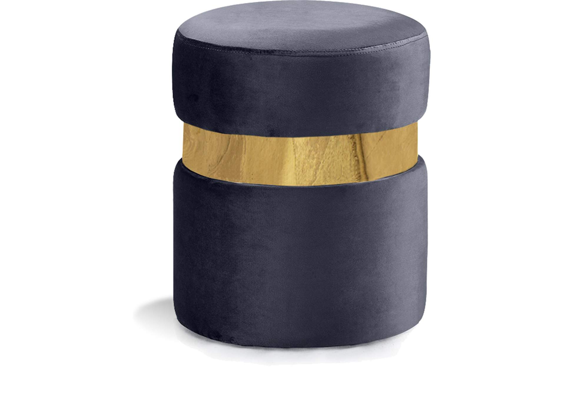 Hailey Grey Velvet Ottoman - Stool,Meridian Furniture