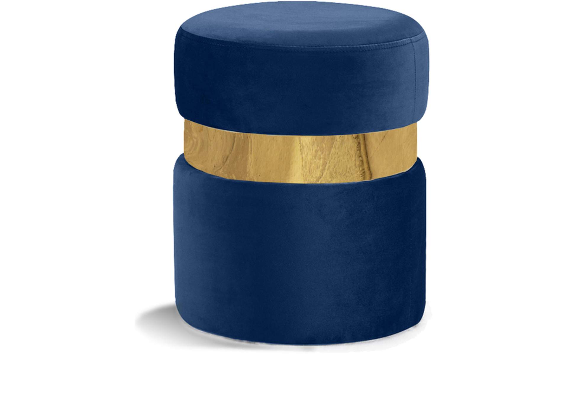 Hailey Navy Velvet Ottoman - Stool,Meridian Furniture