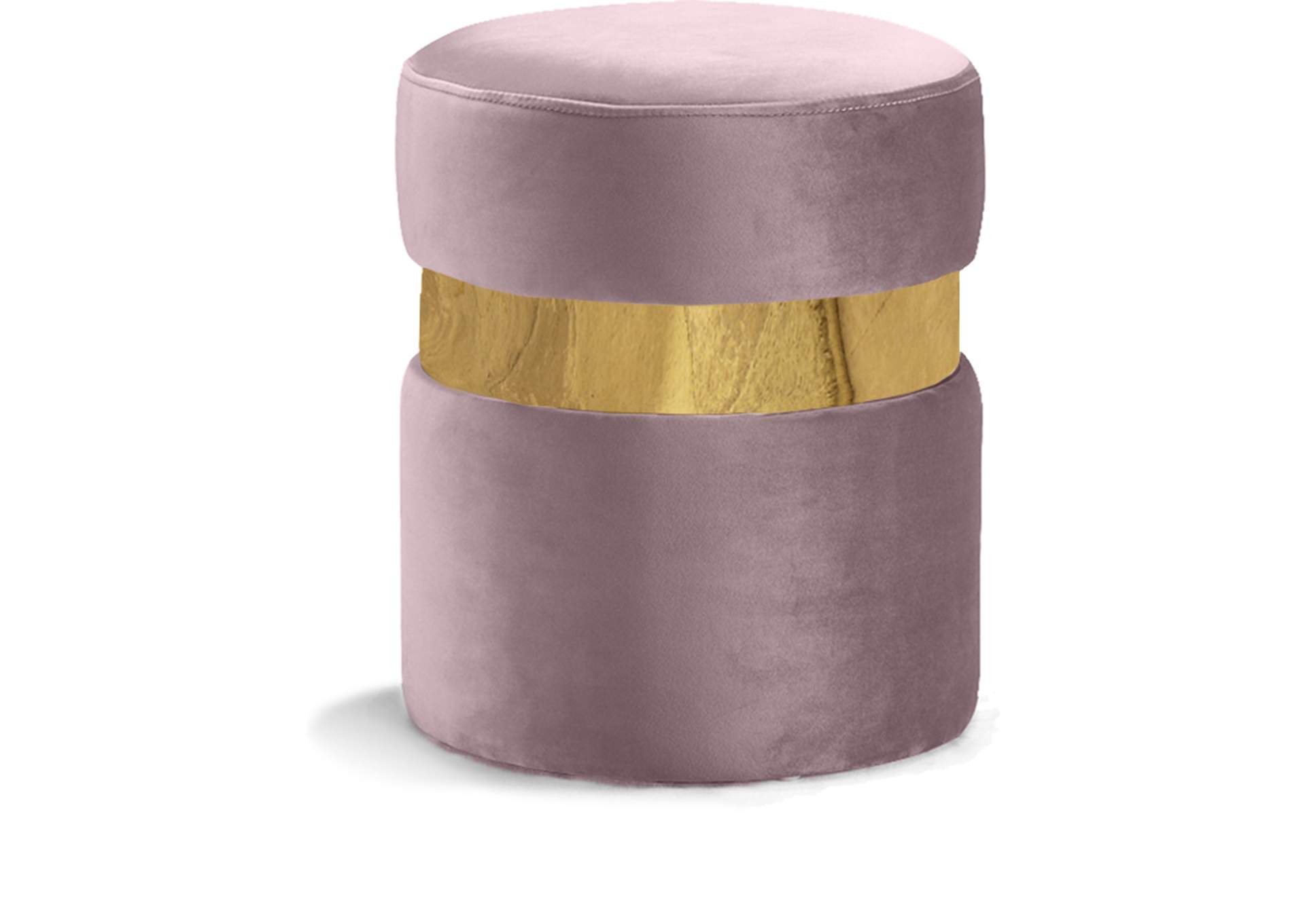 Hailey Pink Velvet Ottoman - Stool,Meridian Furniture