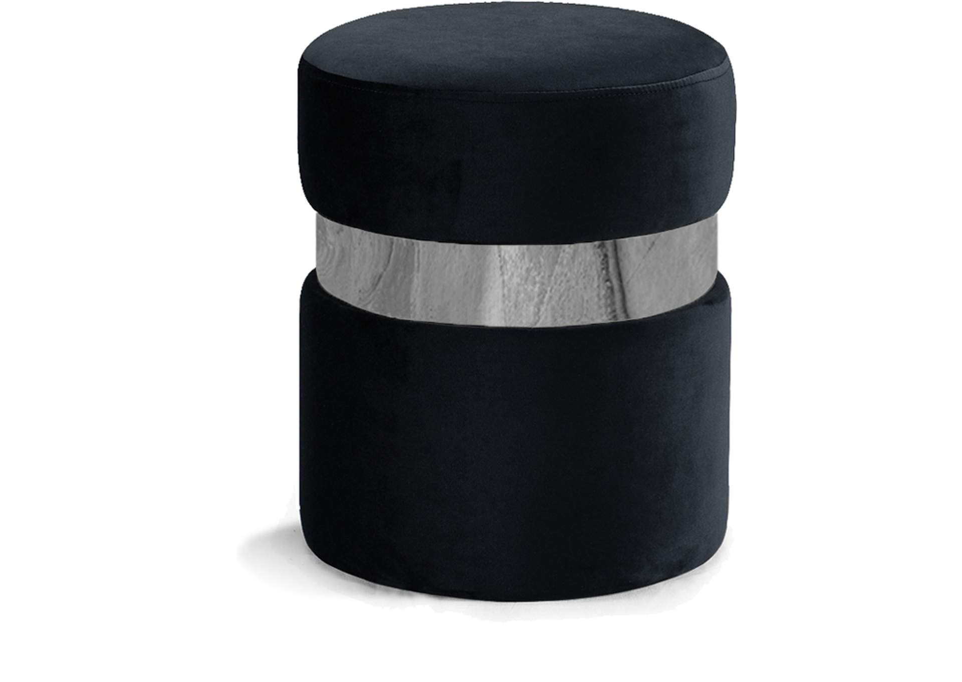 Hailey Black Velvet Ottoman - Stool,Meridian Furniture