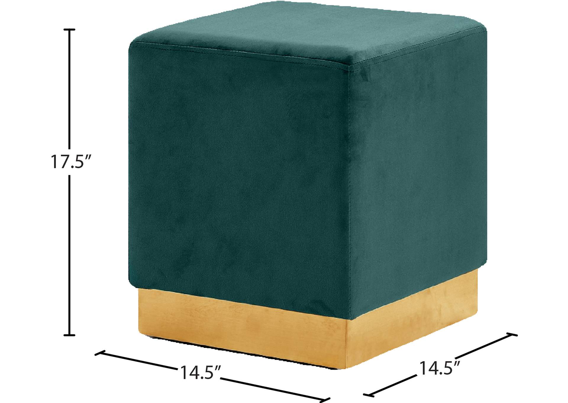 Jax Green Velvet Ottoman - Stool,Meridian Furniture