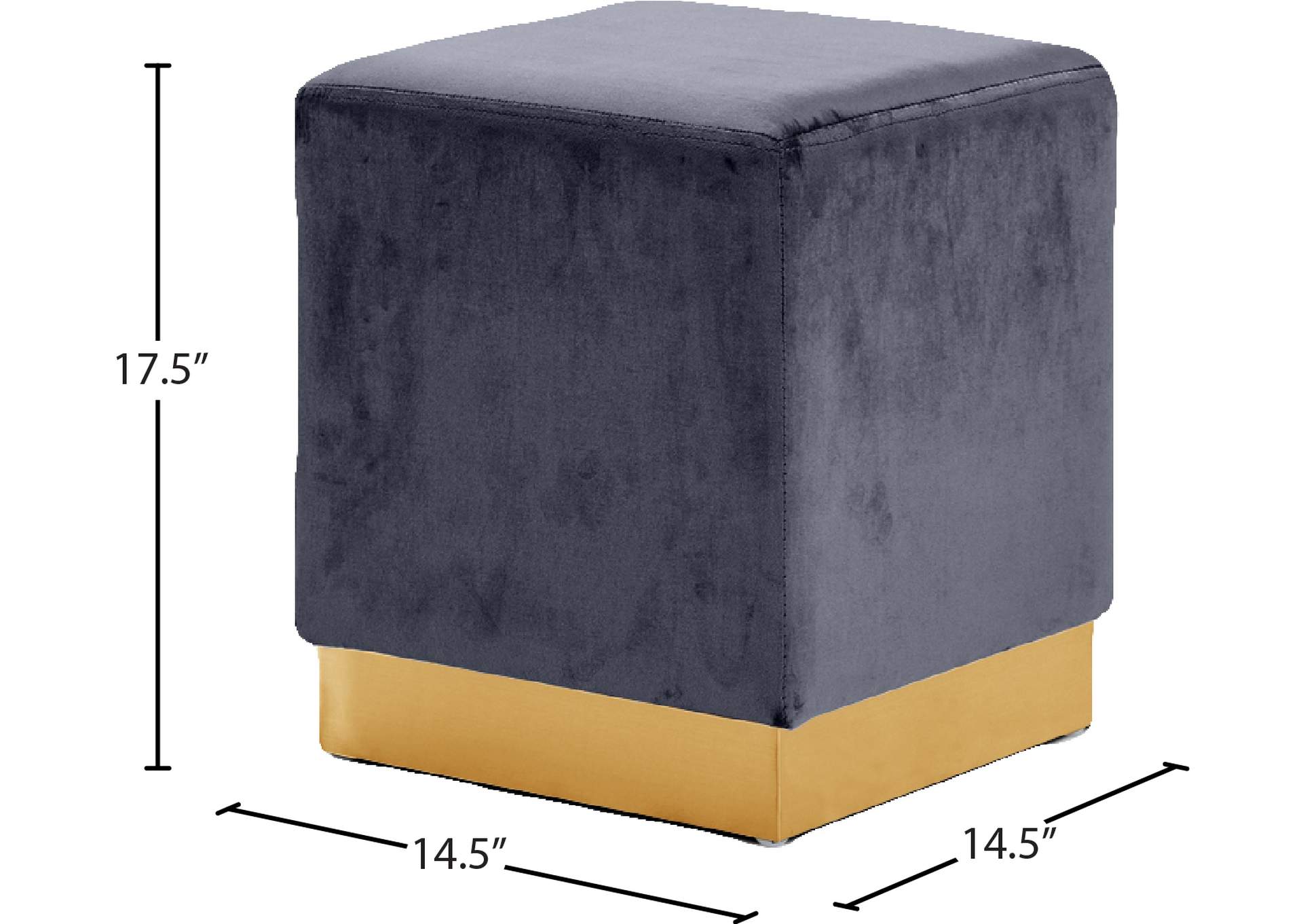 Jax Grey Velvet Ottoman - Stool,Meridian Furniture