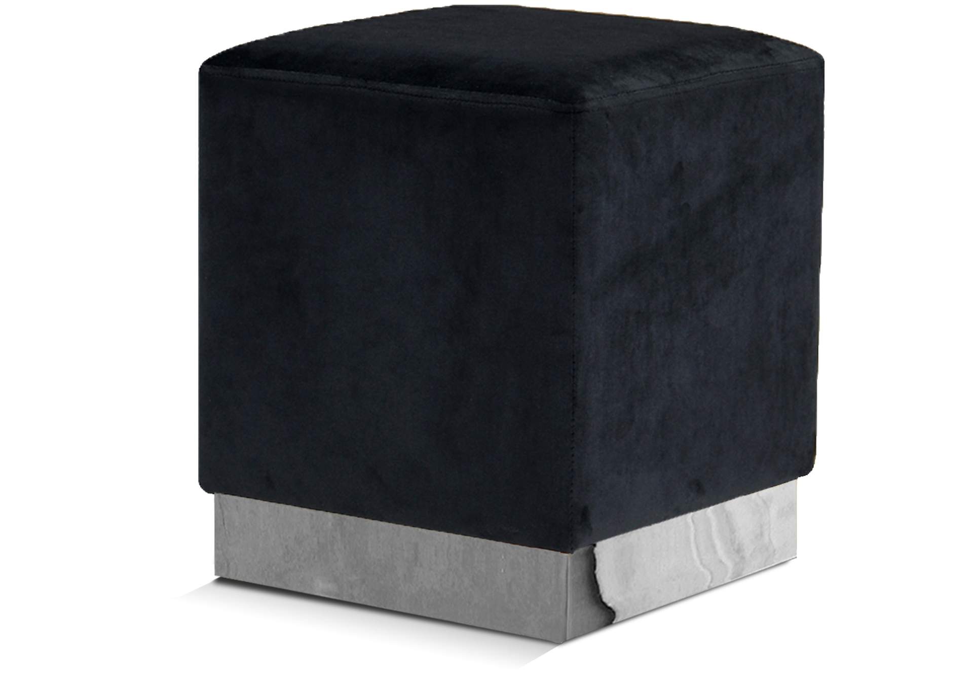 Jax Black Velvet Ottoman - Stool,Meridian Furniture