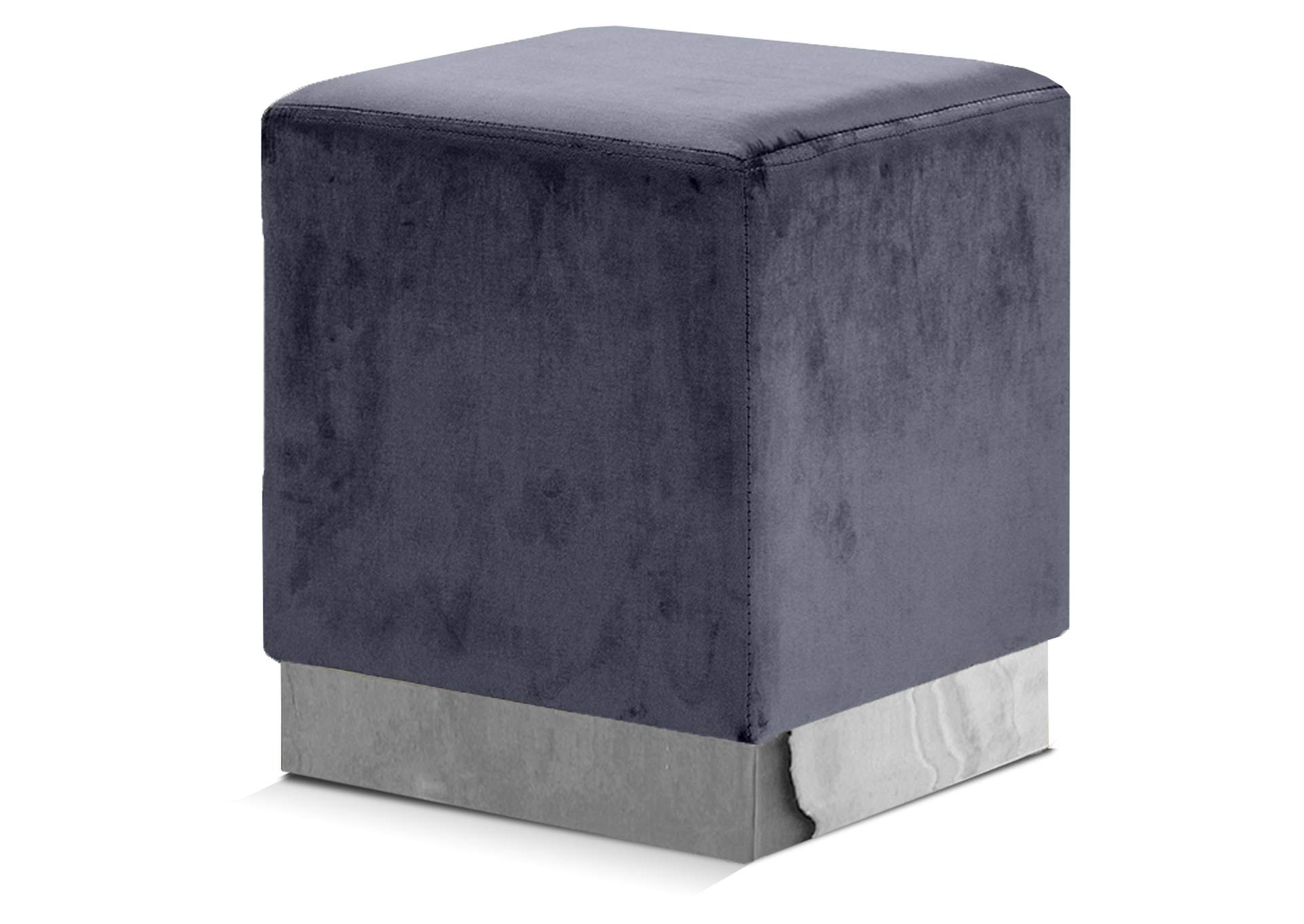 Jax Grey Velvet Ottoman - Stool,Meridian Furniture