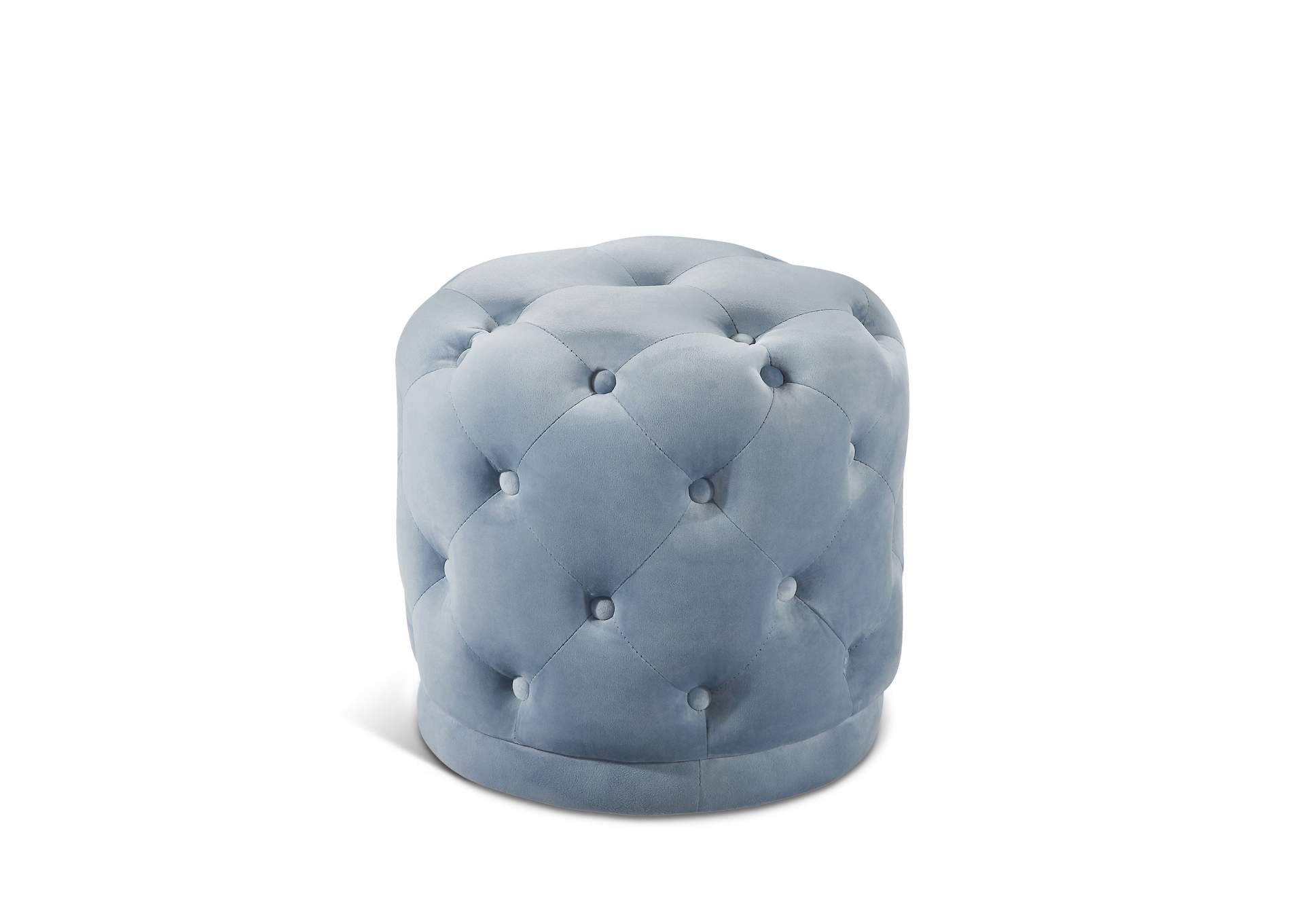 Harper Sky Blue Velvet Ottoman - Stool,Meridian Furniture