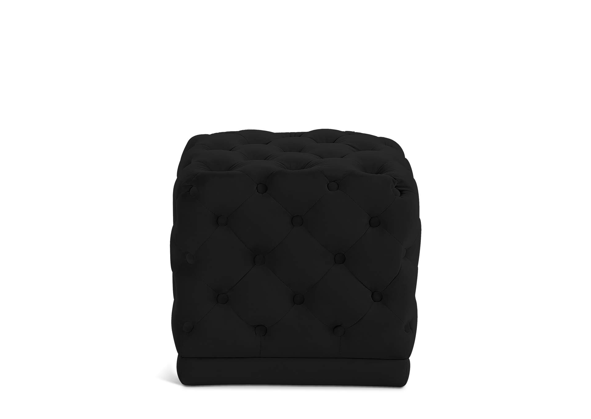 Stella Black Velvet Ottoman - Stool,Meridian Furniture