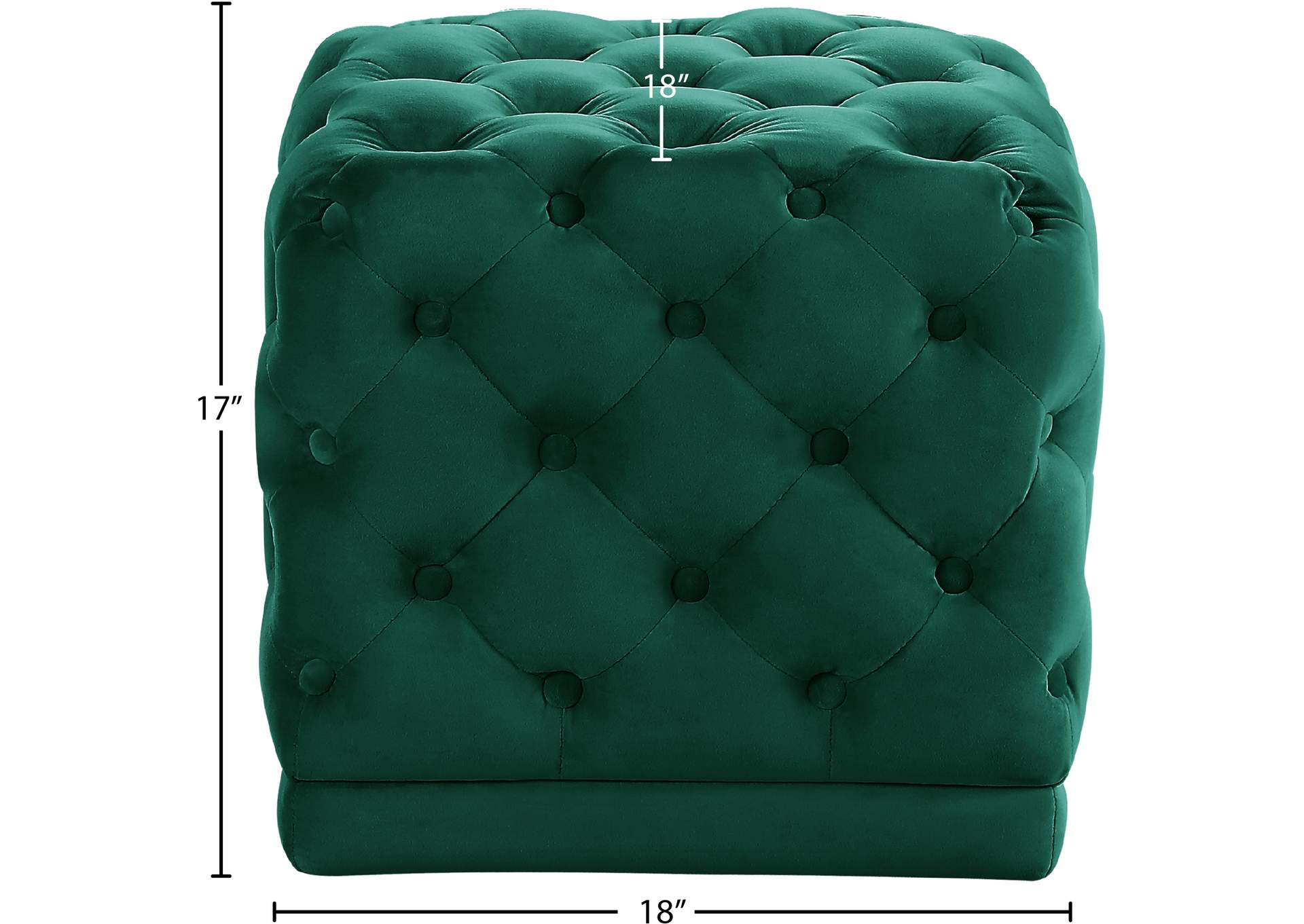 Stella Green Velvet Ottoman - Stool,Meridian Furniture