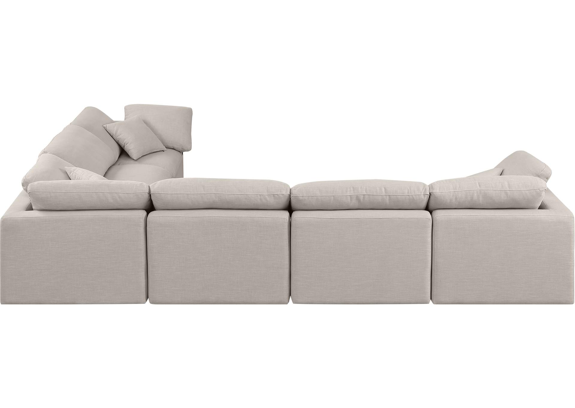 Indulge Beige Linen Textured Fabric Modular Sectional,Meridian Furniture