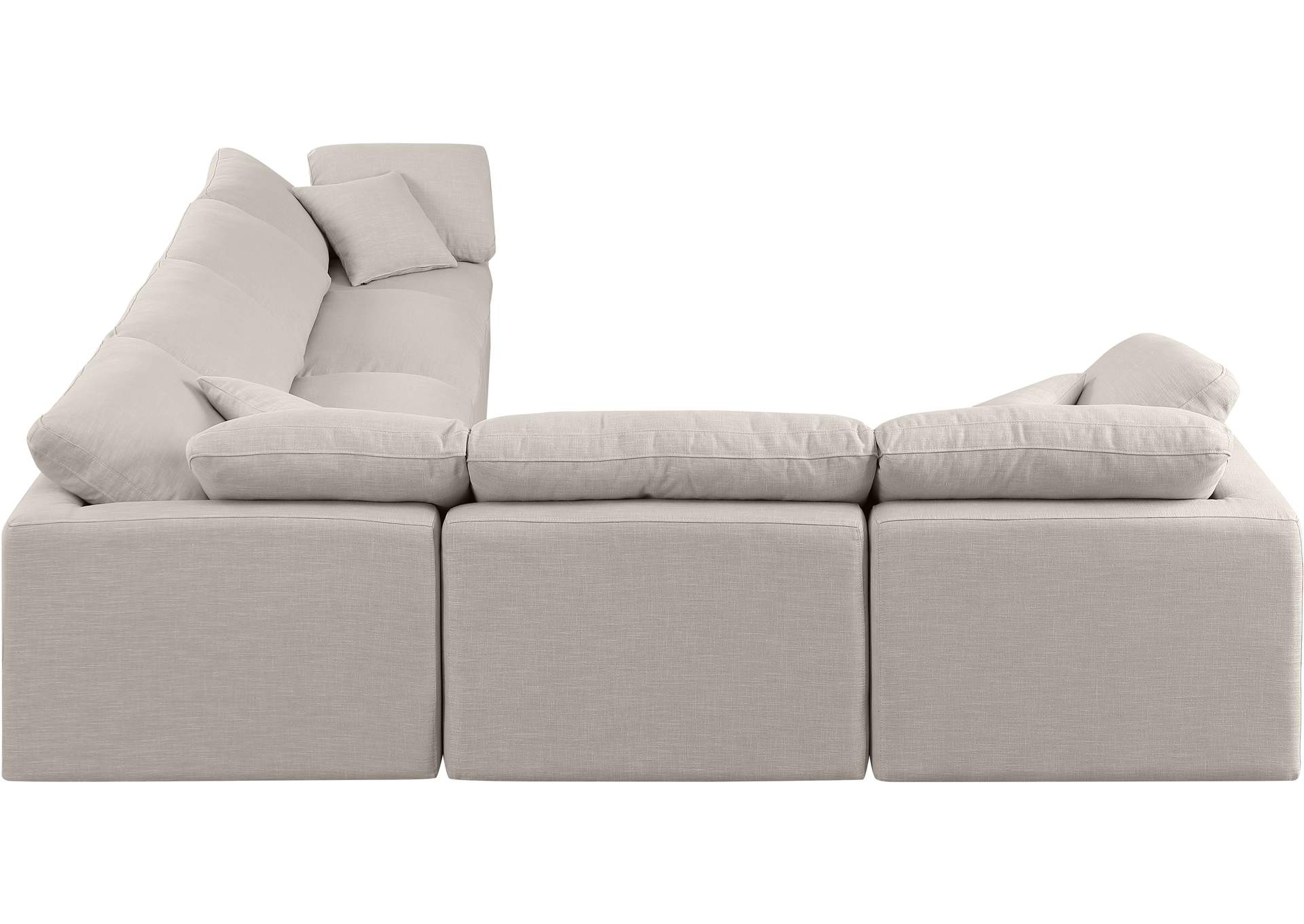 Indulge Beige Linen Textured Fabric Modular Sectional,Meridian Furniture