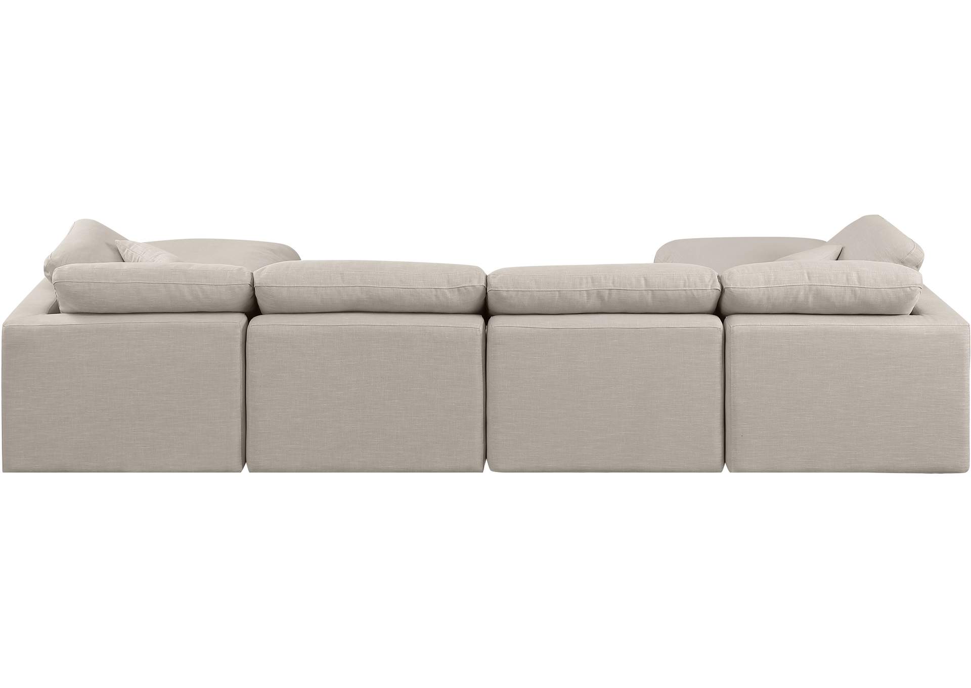 Indulge Beige Linen Textured Fabric Modular Sectional,Meridian Furniture