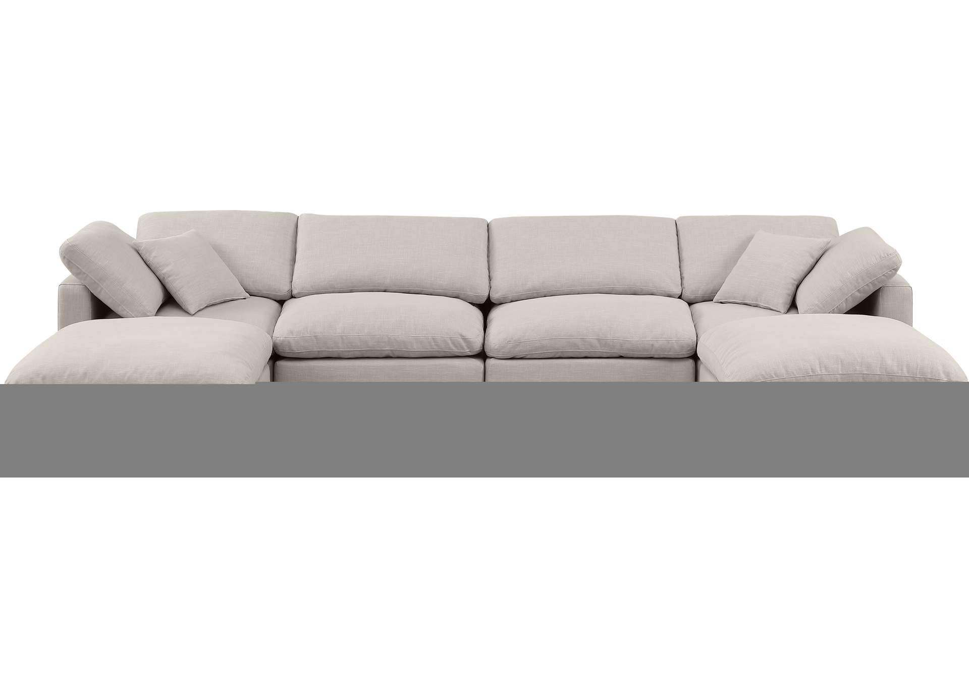 Indulge Beige Linen Textured Fabric Modular Sectional,Meridian Furniture