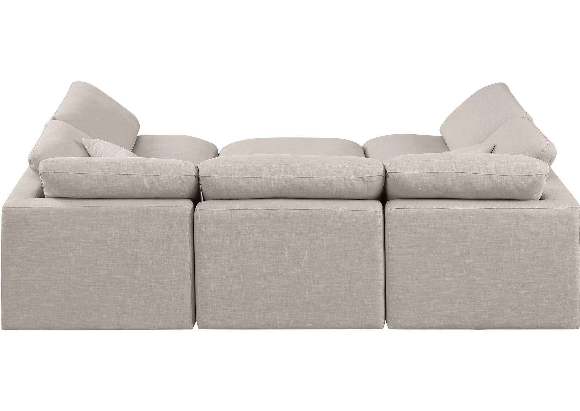 Indulge Beige Linen Textured Fabric Modular Sectional,Meridian Furniture