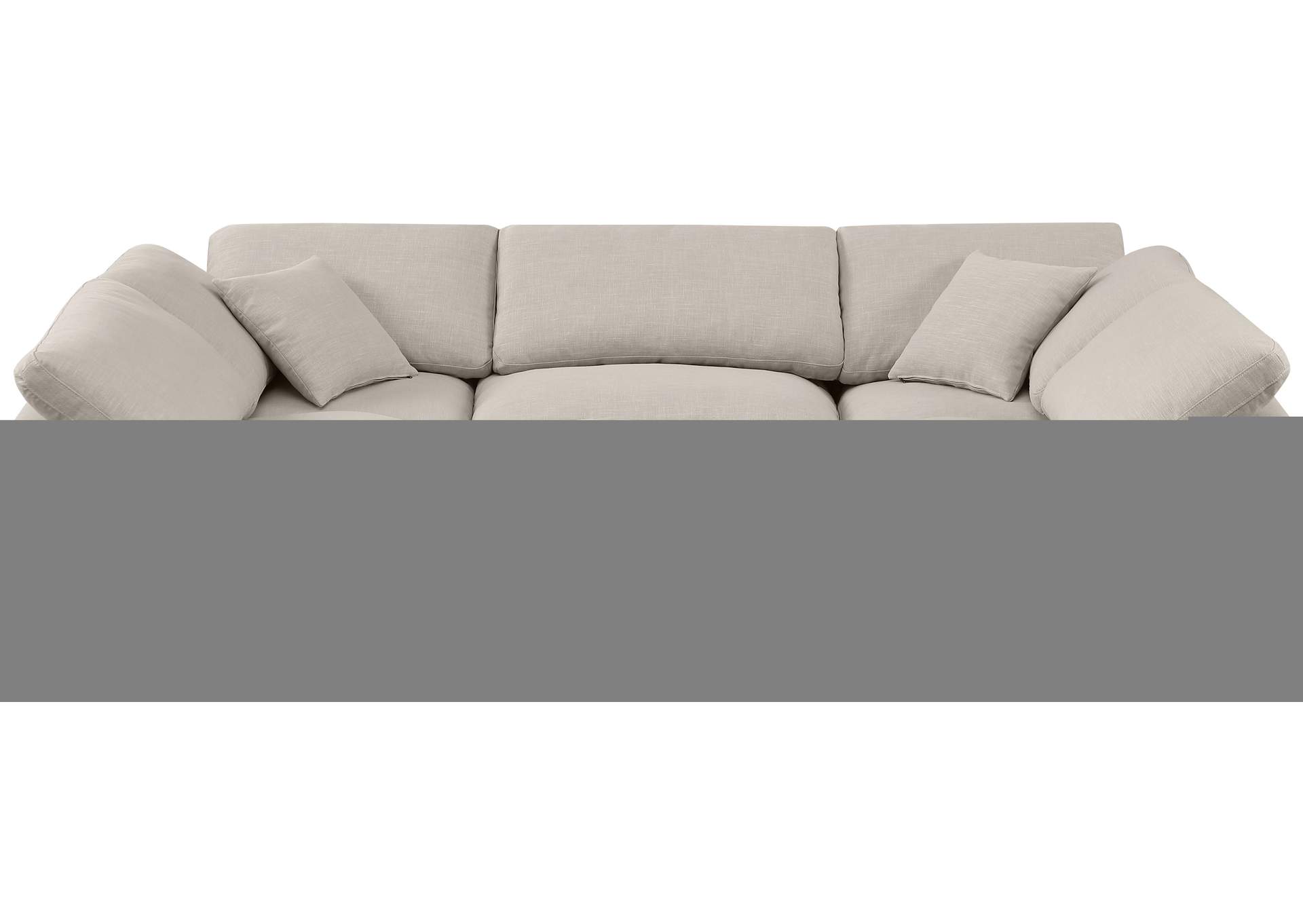 Indulge Beige Linen Textured Fabric Modular Sectional,Meridian Furniture