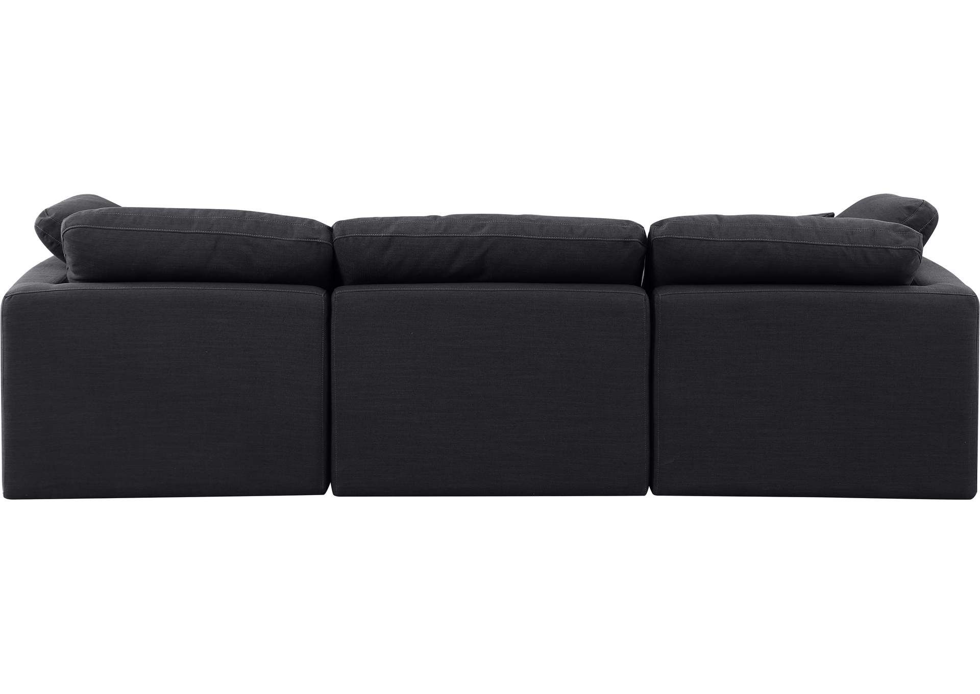 Indulge Black Linen Textured Fabric Modular Sofa,Meridian Furniture