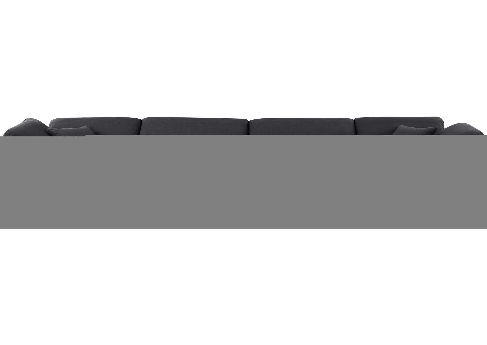Indulge Black Linen Textured Fabric Modular Sofa,Meridian Furniture