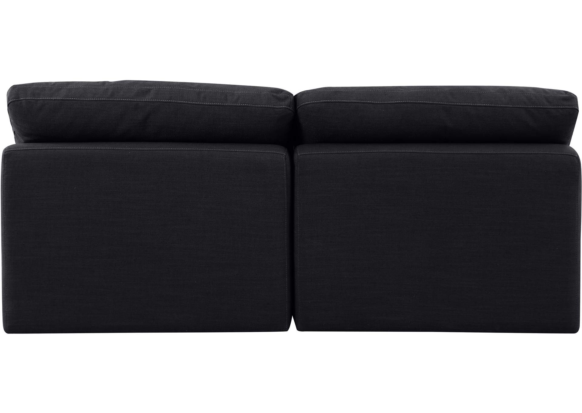 Indulge Black Linen Textured Fabric Modular Sofa,Meridian Furniture
