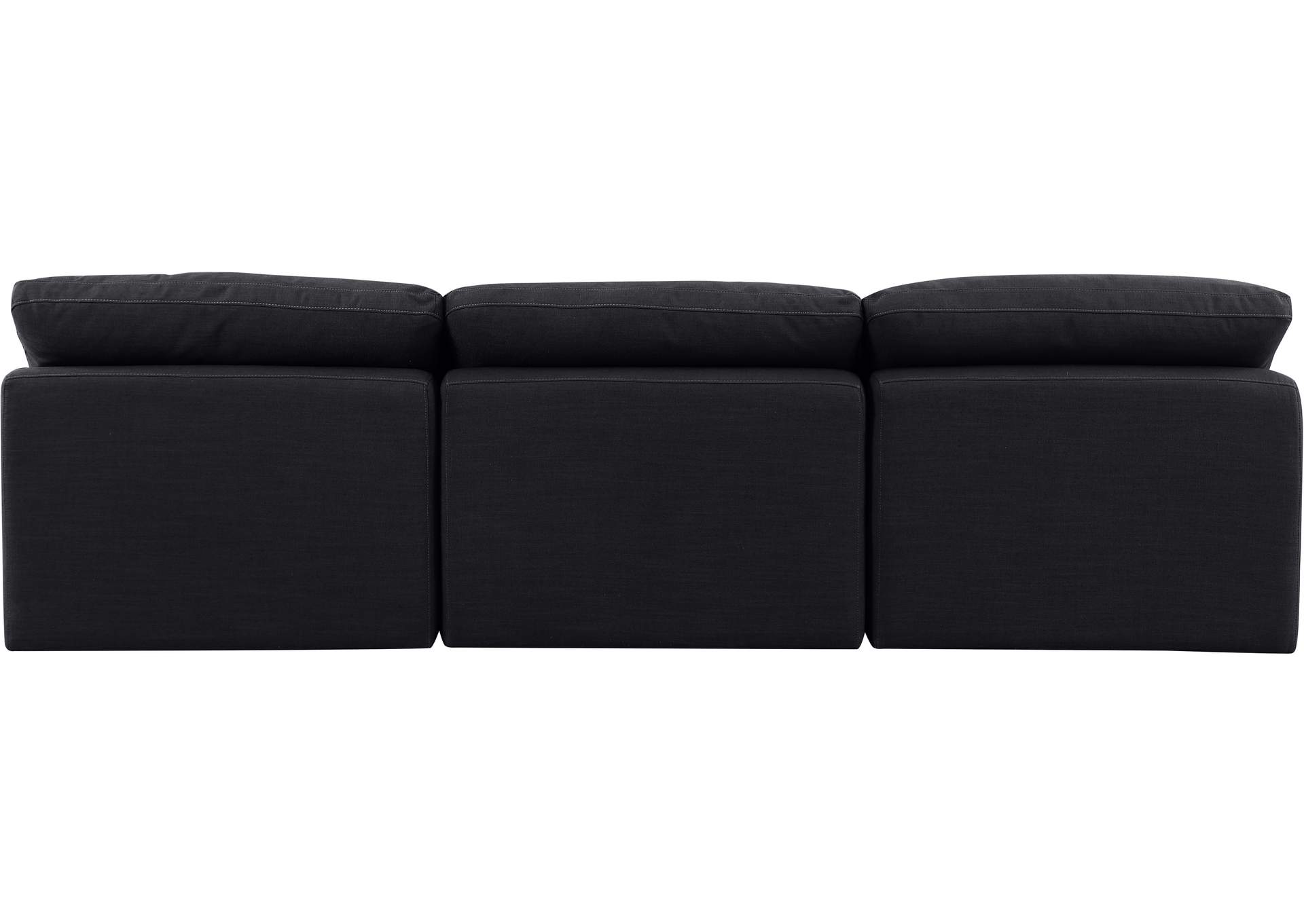 Indulge Black Linen Textured Fabric Modular Sofa,Meridian Furniture