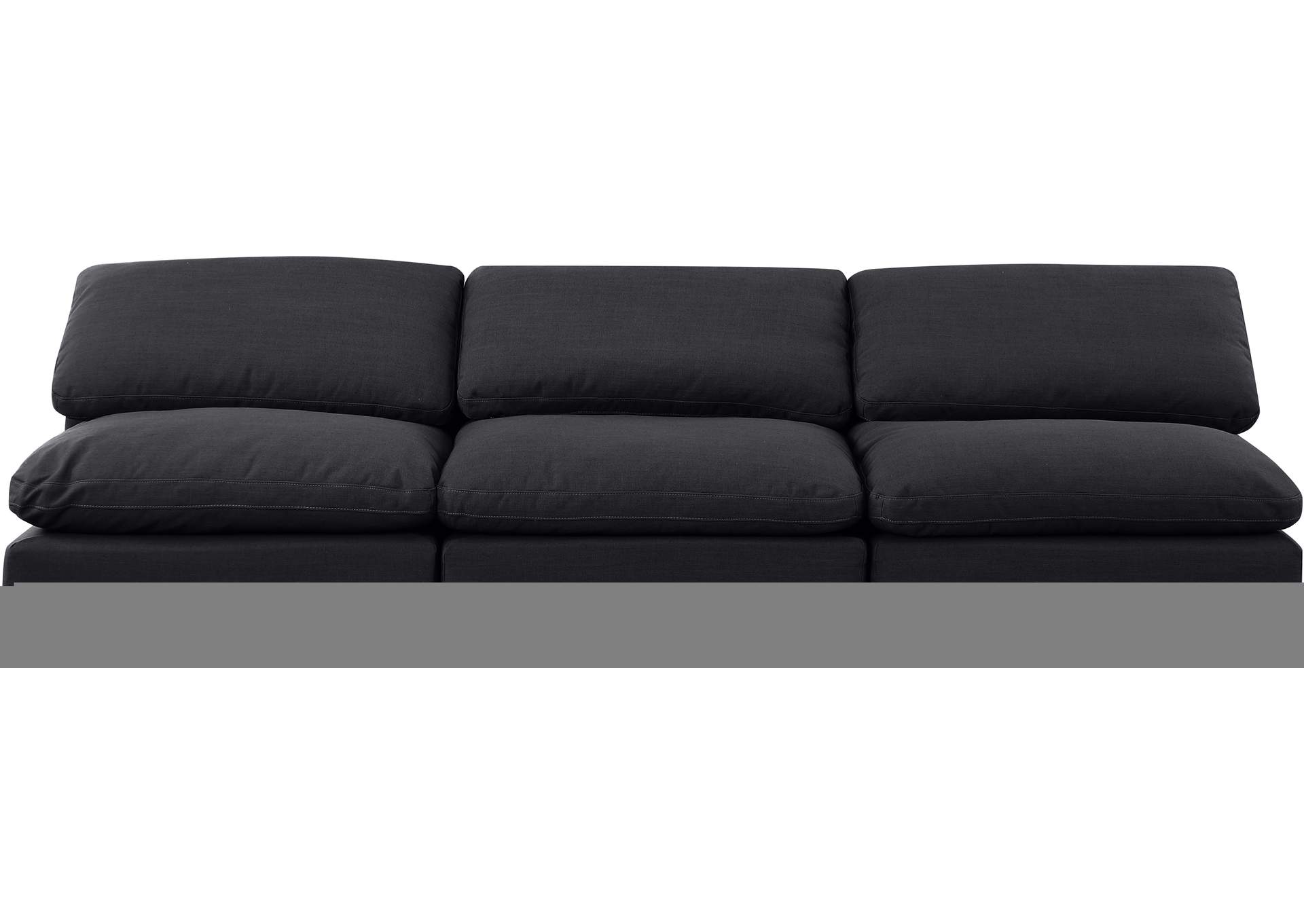 Indulge Black Linen Textured Fabric Modular Sofa,Meridian Furniture