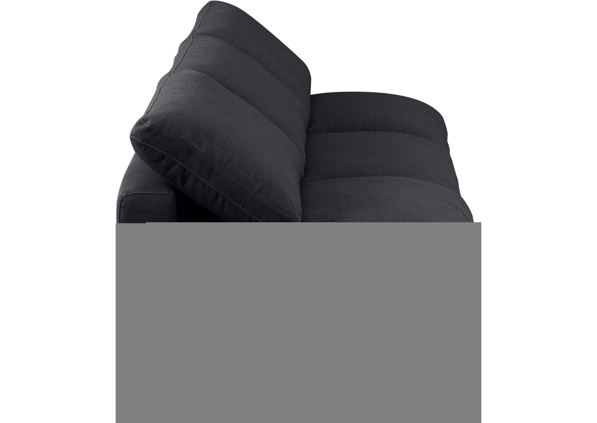 Indulge Black Linen Textured Fabric Modular Sofa,Meridian Furniture