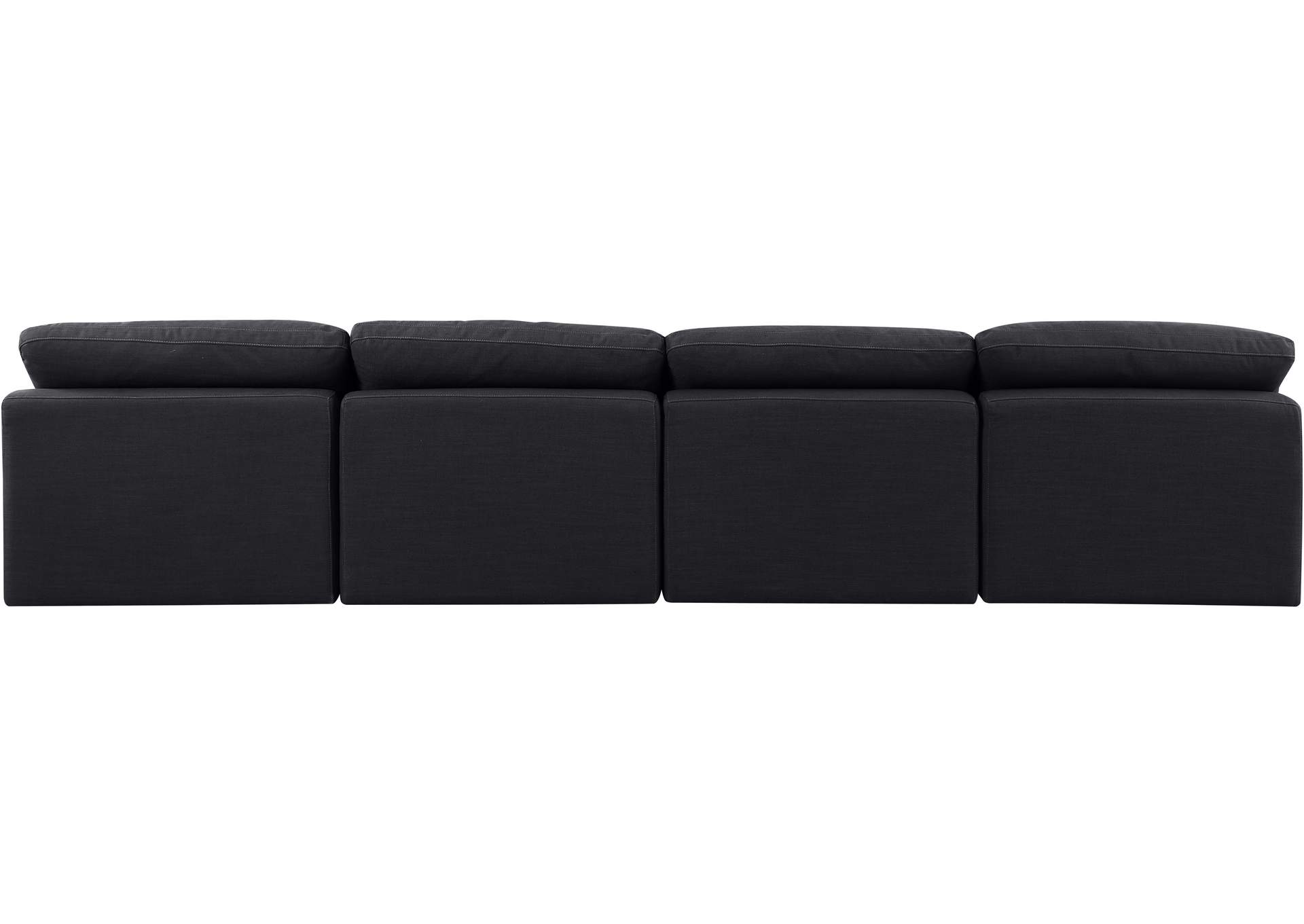 Indulge Black Linen Textured Fabric Modular Sofa,Meridian Furniture