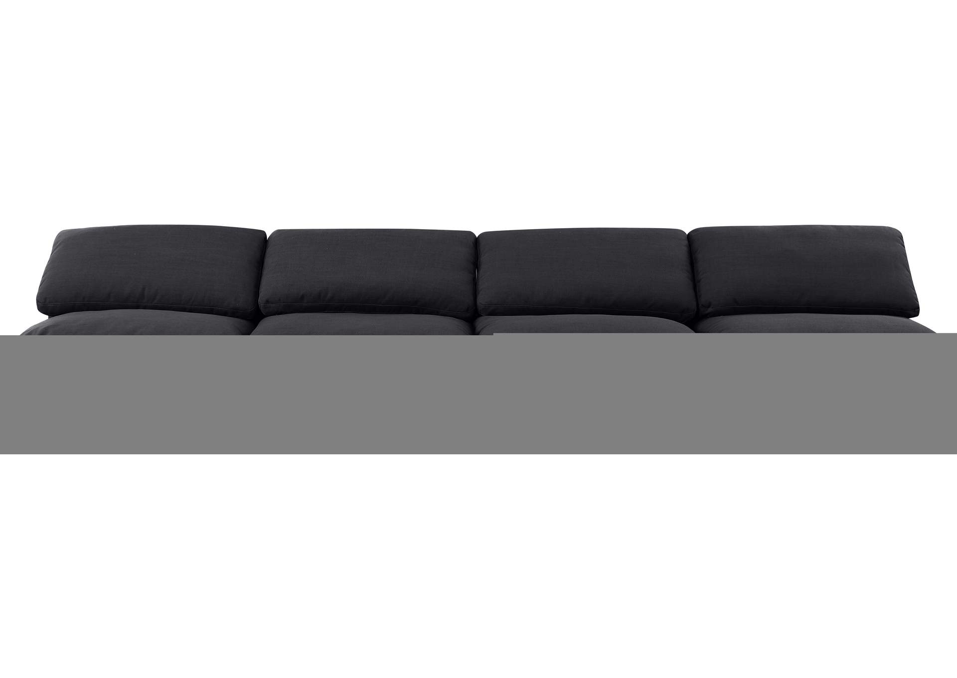Indulge Black Linen Textured Fabric Modular Sofa,Meridian Furniture