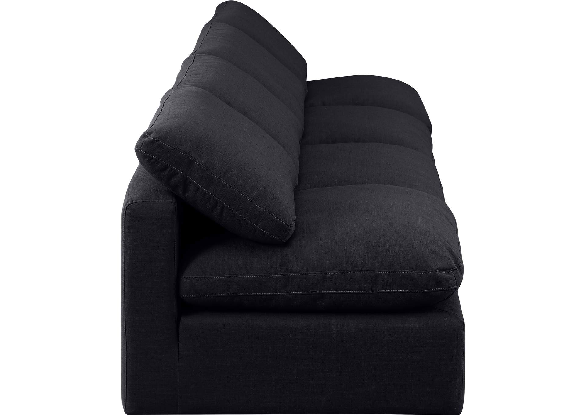 Indulge Black Linen Textured Fabric Modular Sofa,Meridian Furniture