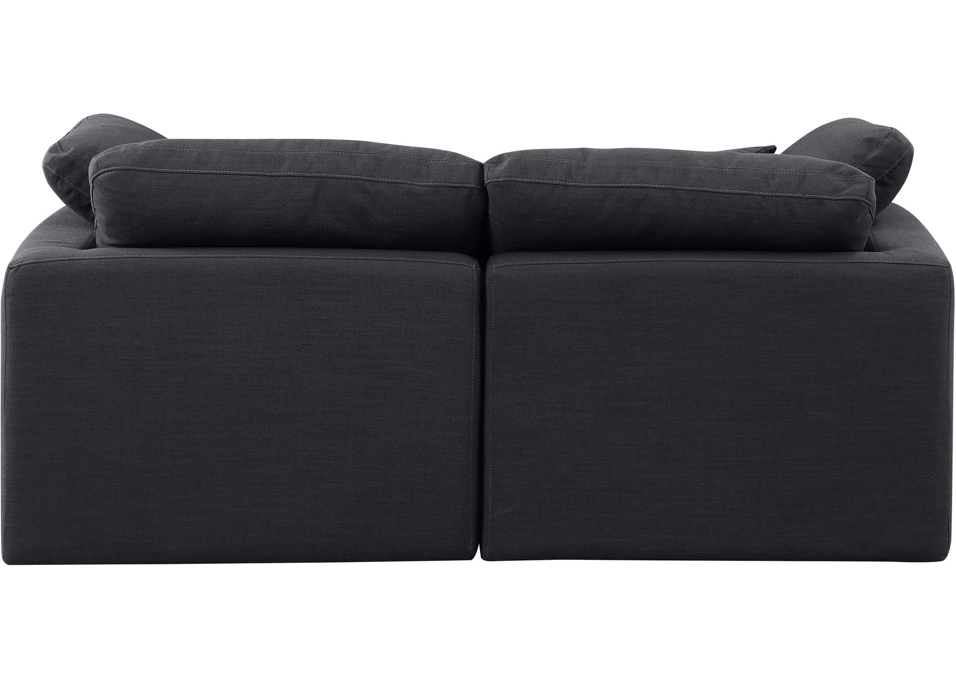 Indulge Black Linen Textured Fabric Modular Sofa,Meridian Furniture