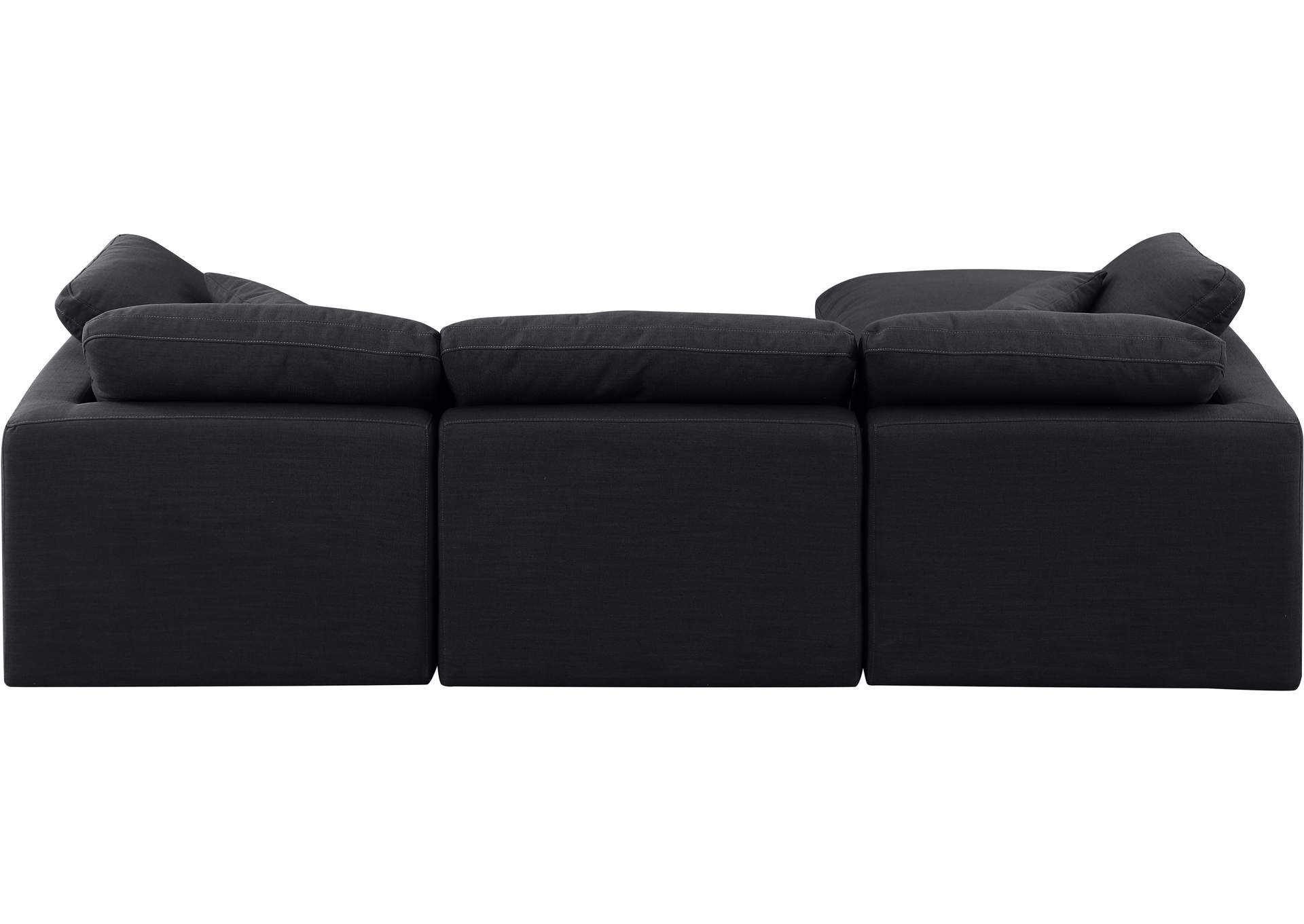 Indulge Black Linen Textured Fabric Modular Sectional,Meridian Furniture