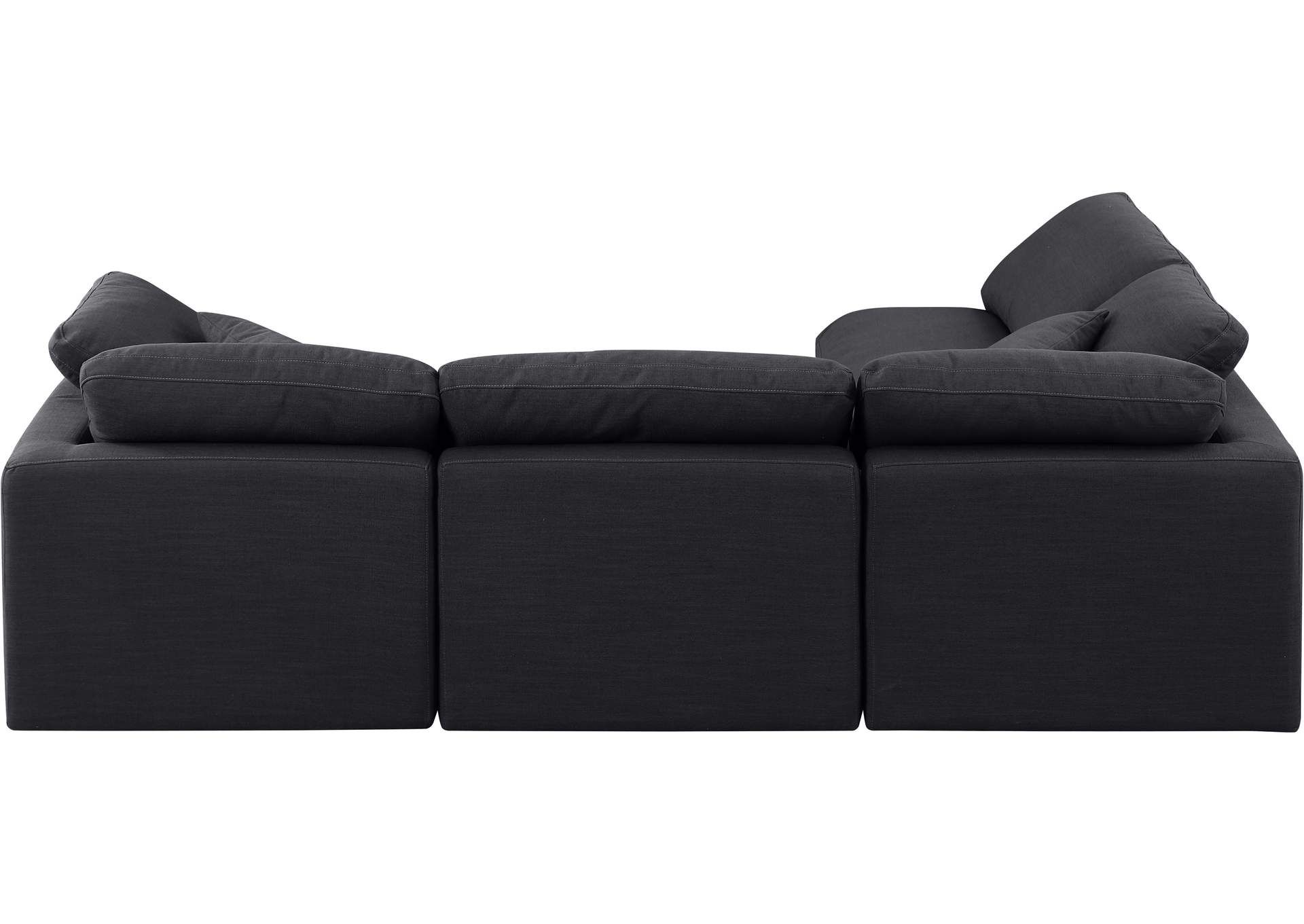 Indulge Black Linen Textured Fabric Modular Sectional,Meridian Furniture