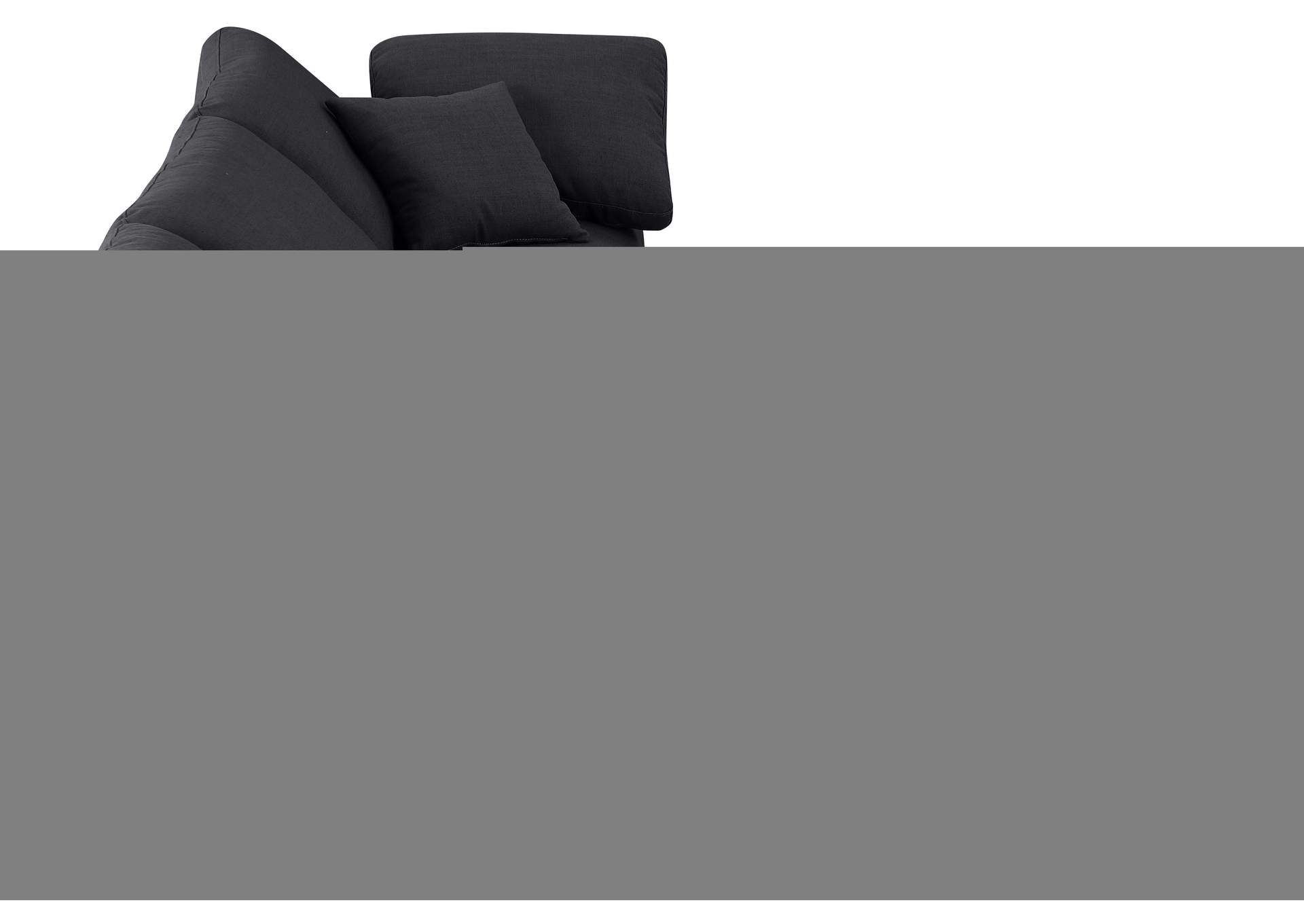 Indulge Black Linen Textured Fabric Modular Sectional,Meridian Furniture
