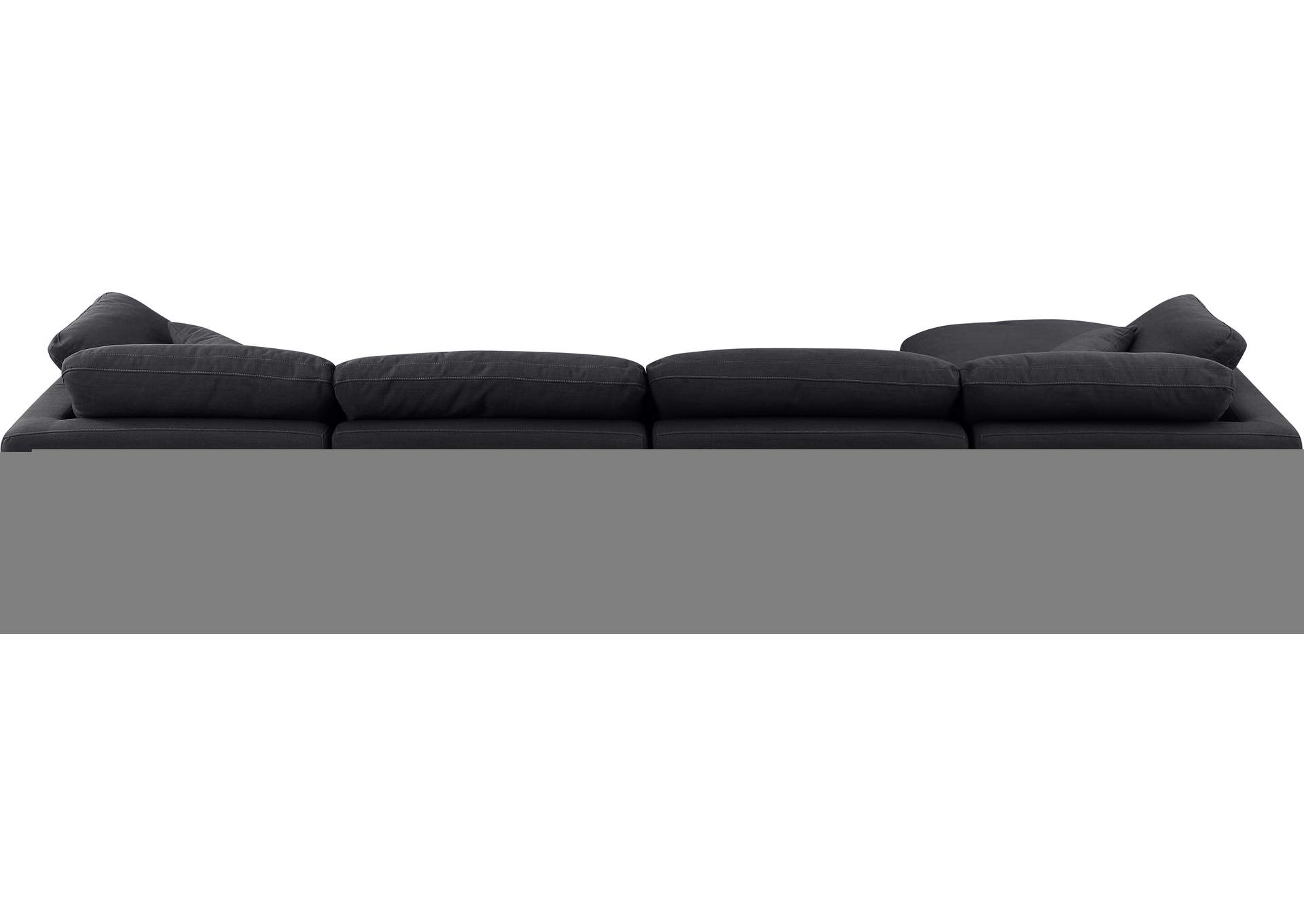 Indulge Black Linen Textured Fabric Modular Sectional,Meridian Furniture