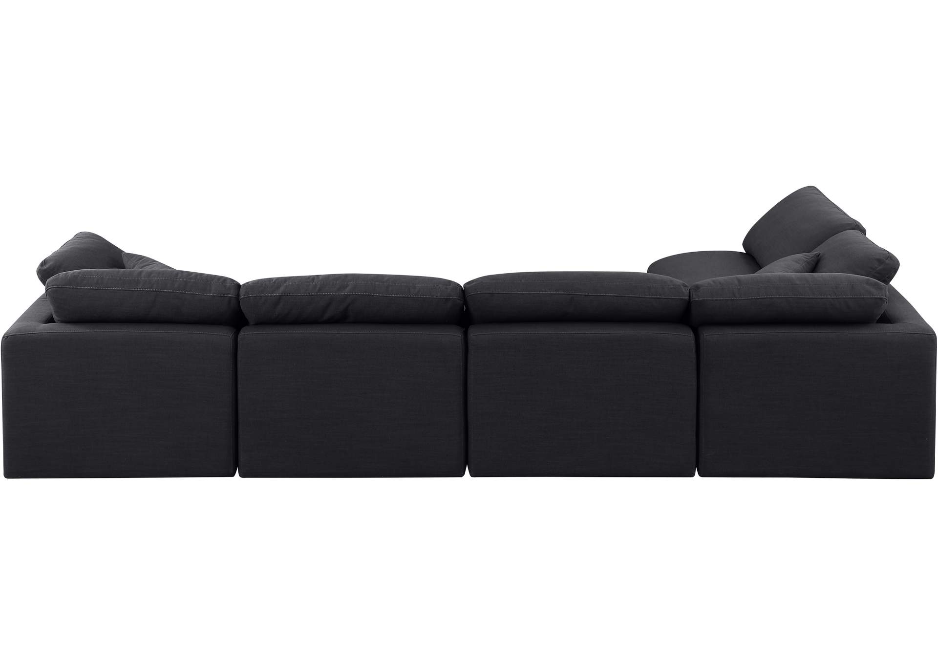 Indulge Black Linen Textured Fabric Modular Sectional,Meridian Furniture