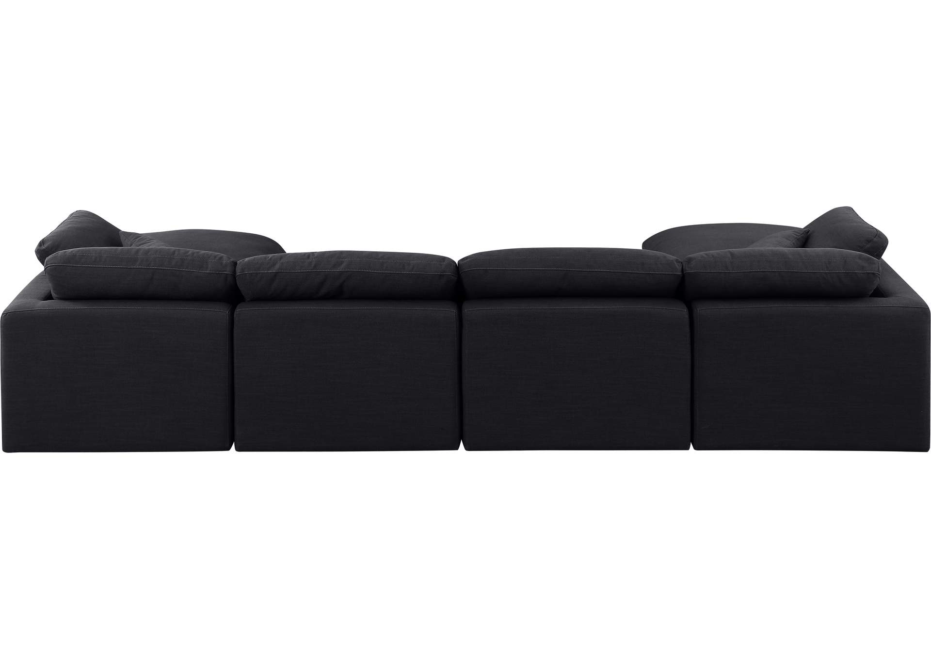 Indulge Black Linen Textured Fabric Modular Sectional,Meridian Furniture