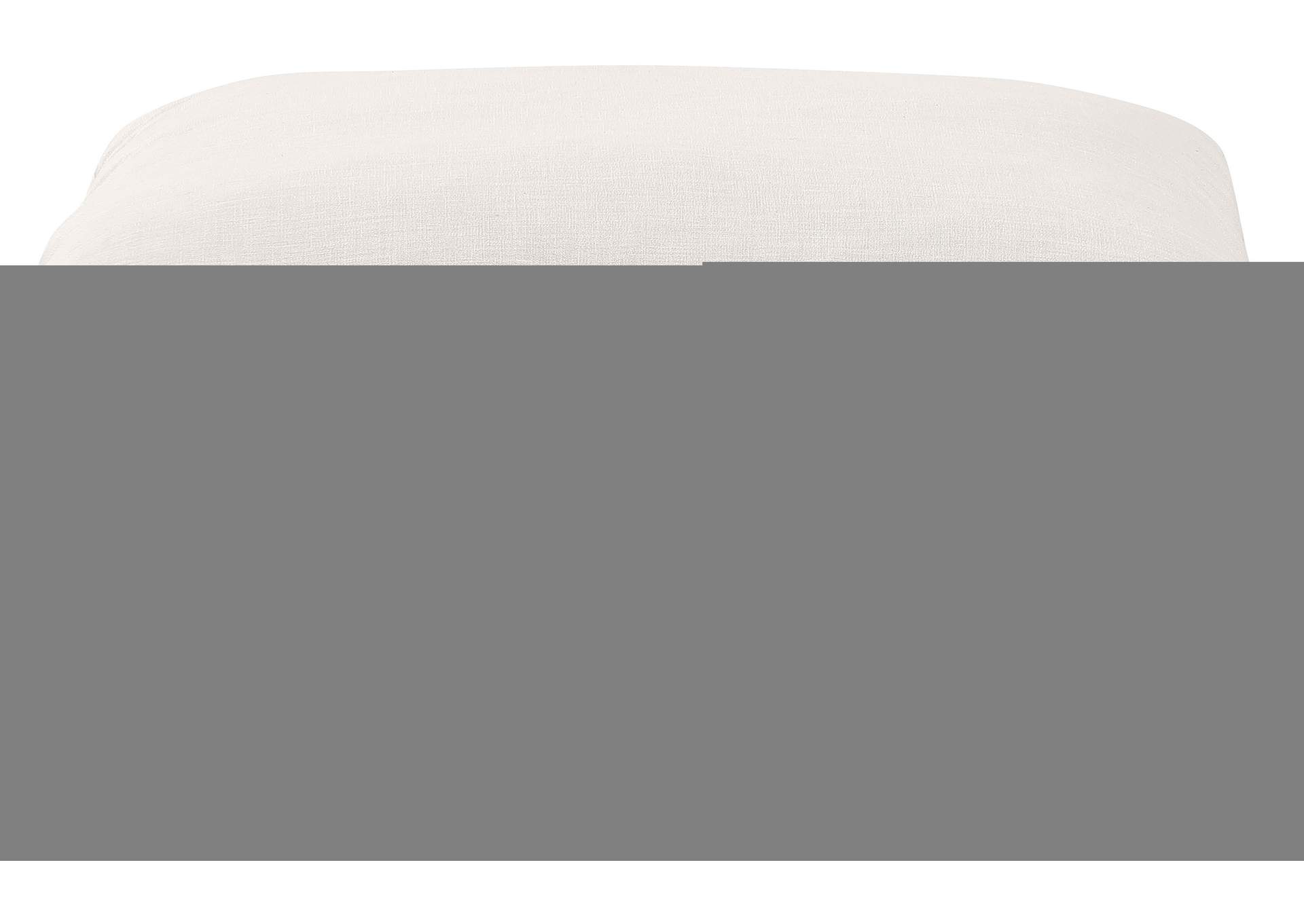 Indulge Cream Linen Textured Fabric Ottoman,Meridian Furniture