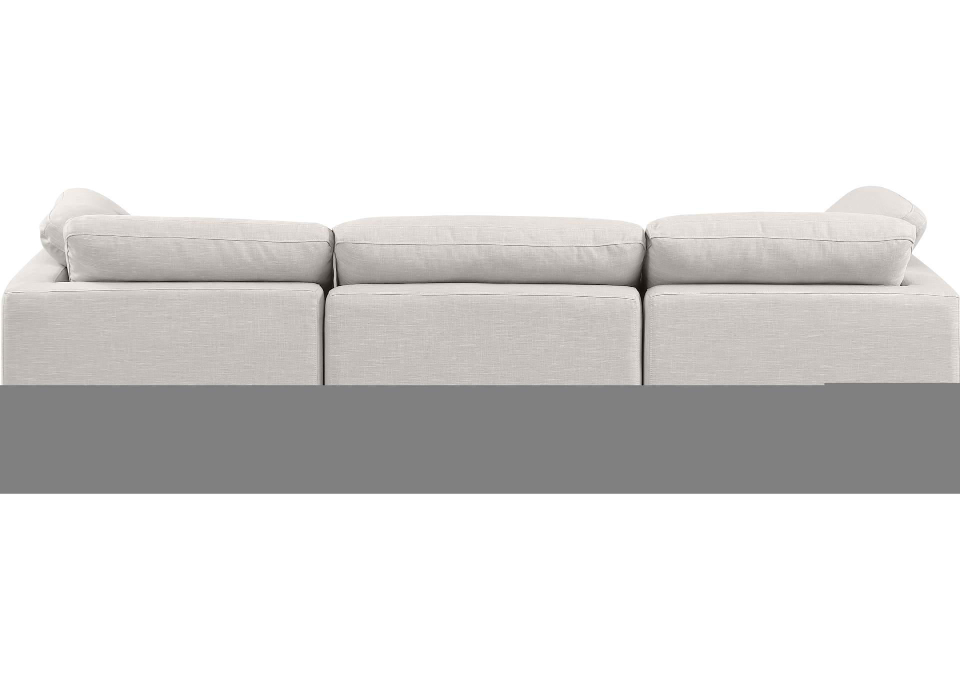 Indulge Cream Linen Textured Fabric Modular Sofa,Meridian Furniture