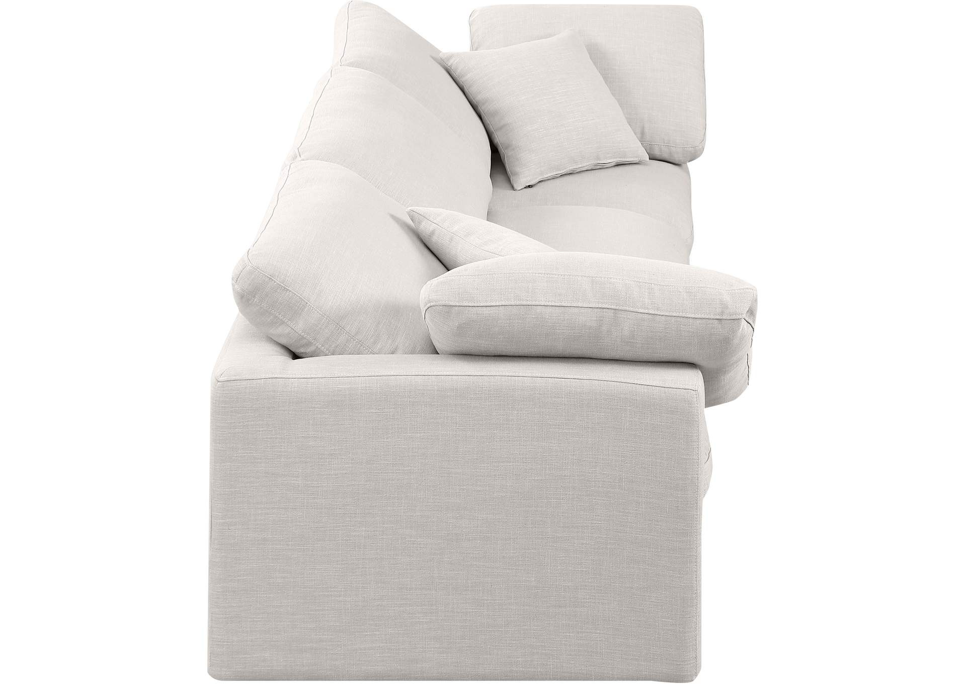 Indulge Cream Linen Textured Fabric Modular Sofa,Meridian Furniture
