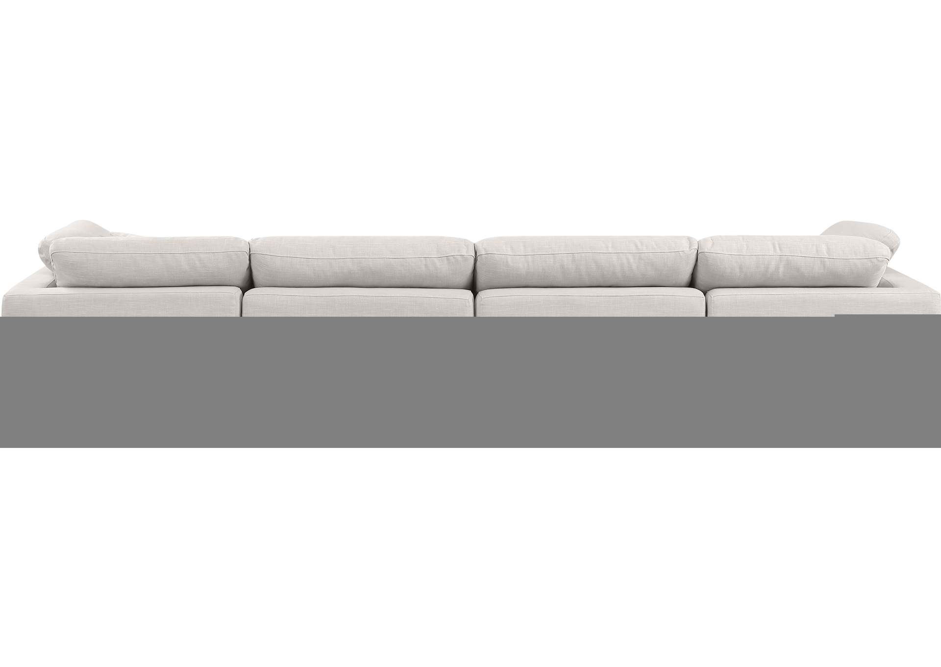 Indulge Cream Linen Textured Fabric Modular Sofa,Meridian Furniture