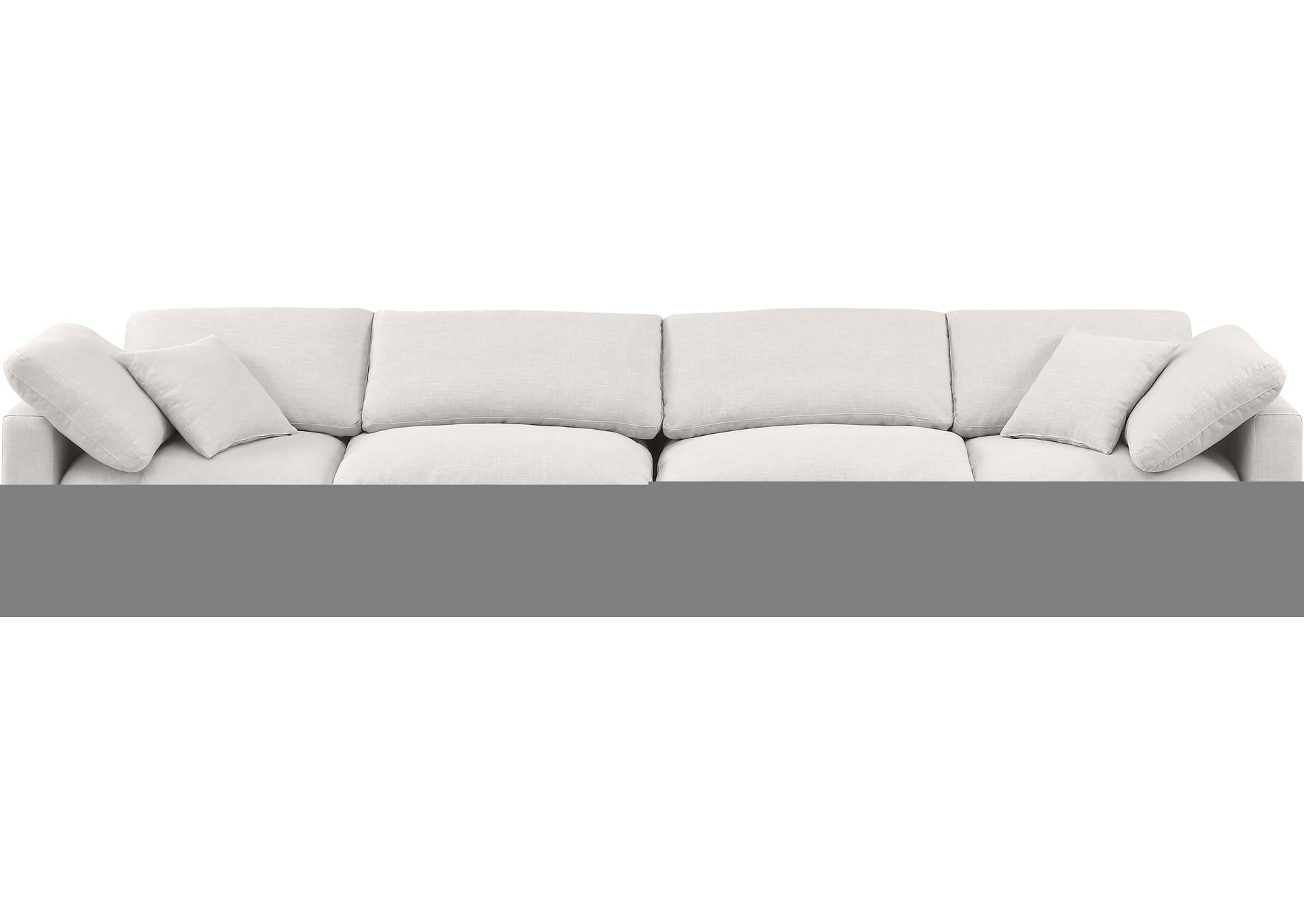 Indulge Cream Linen Textured Fabric Modular Sofa,Meridian Furniture