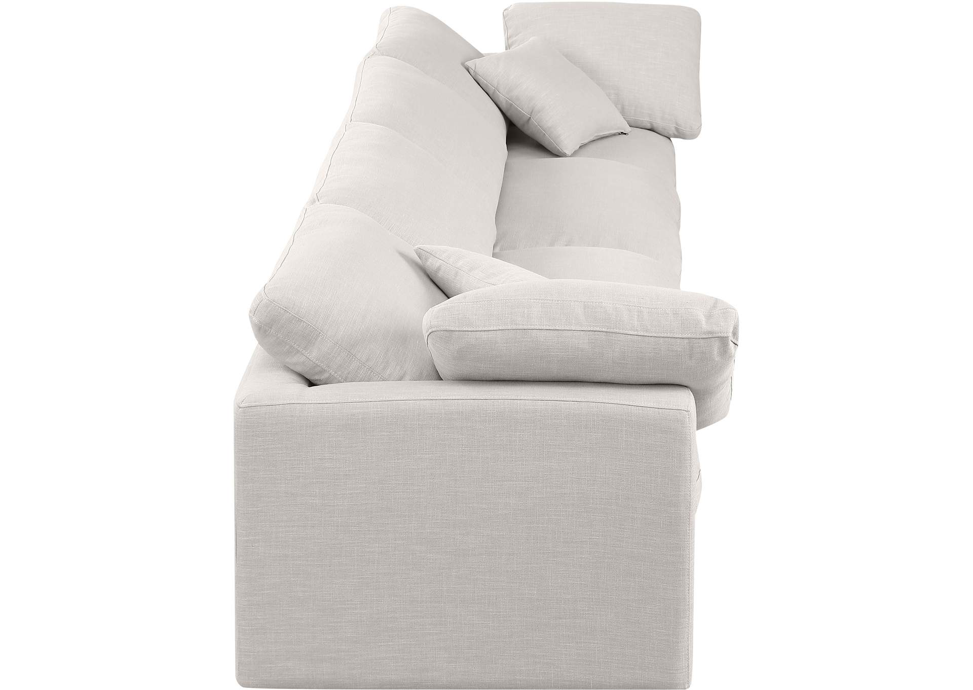 Indulge Cream Linen Textured Fabric Modular Sofa,Meridian Furniture