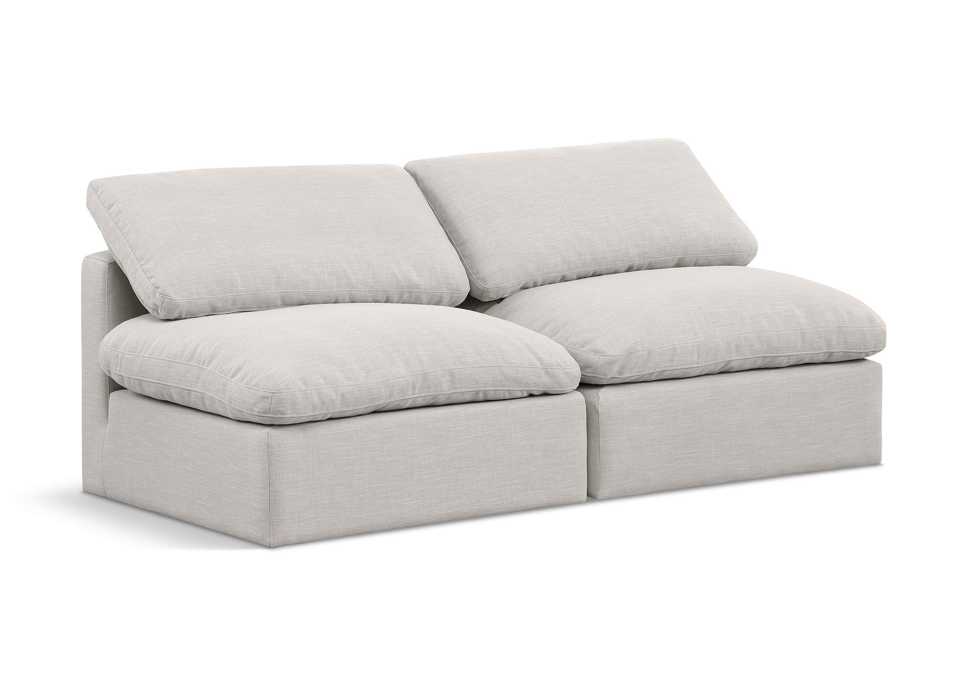 Indulge Cream Linen Textured Fabric Modular Sofa,Meridian Furniture