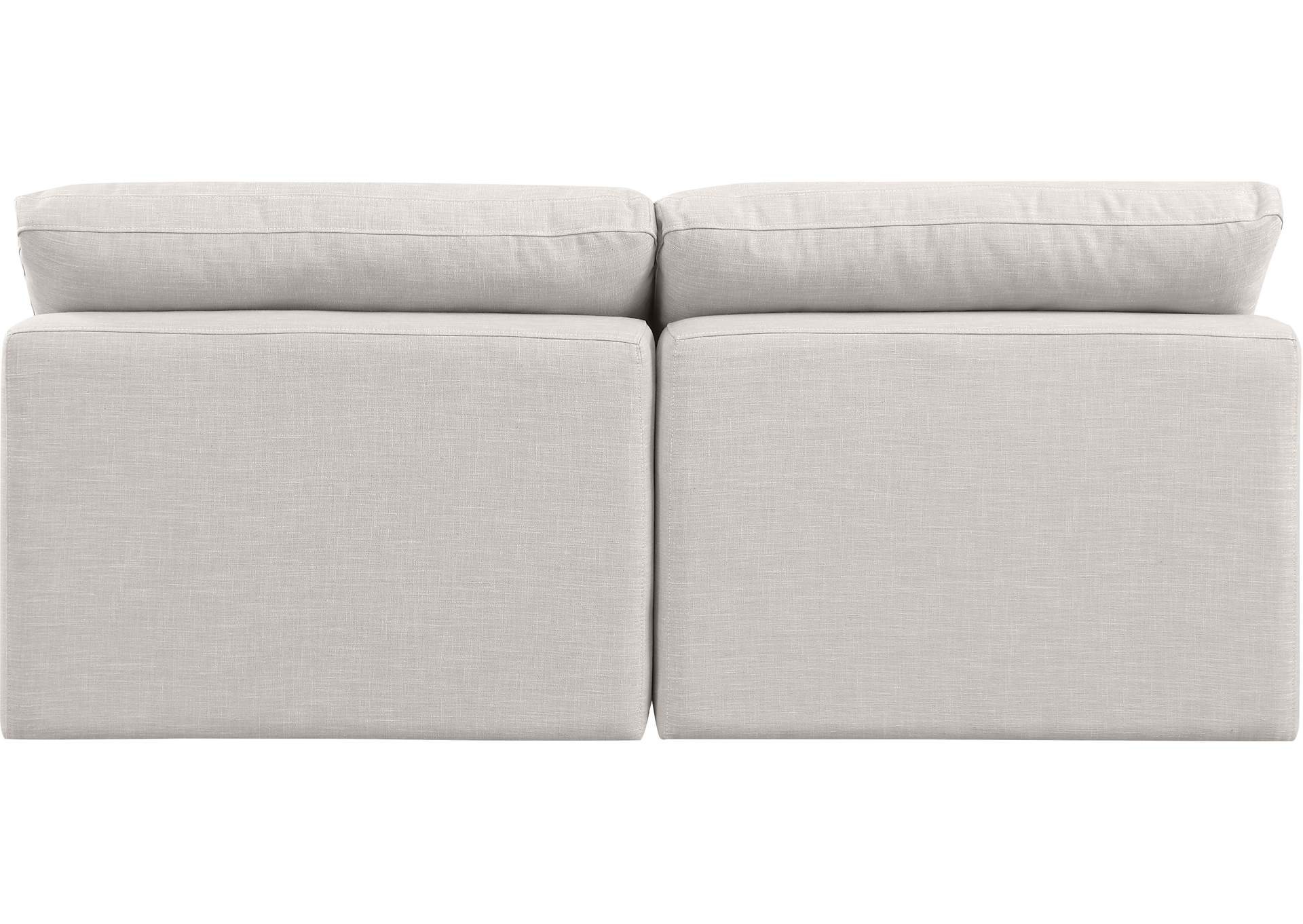 Indulge Cream Linen Textured Fabric Modular Sofa,Meridian Furniture