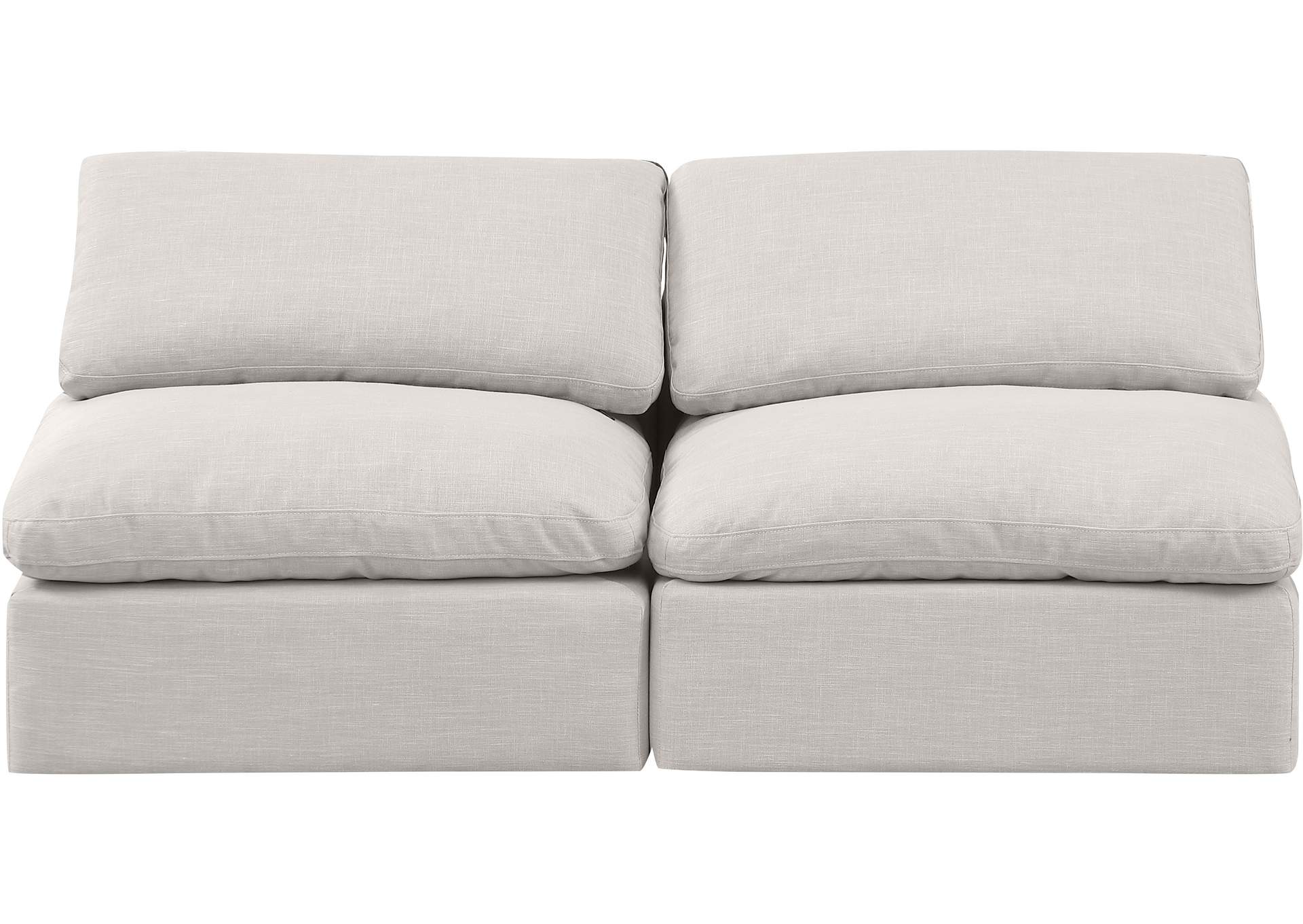 Indulge Cream Linen Textured Fabric Modular Sofa,Meridian Furniture