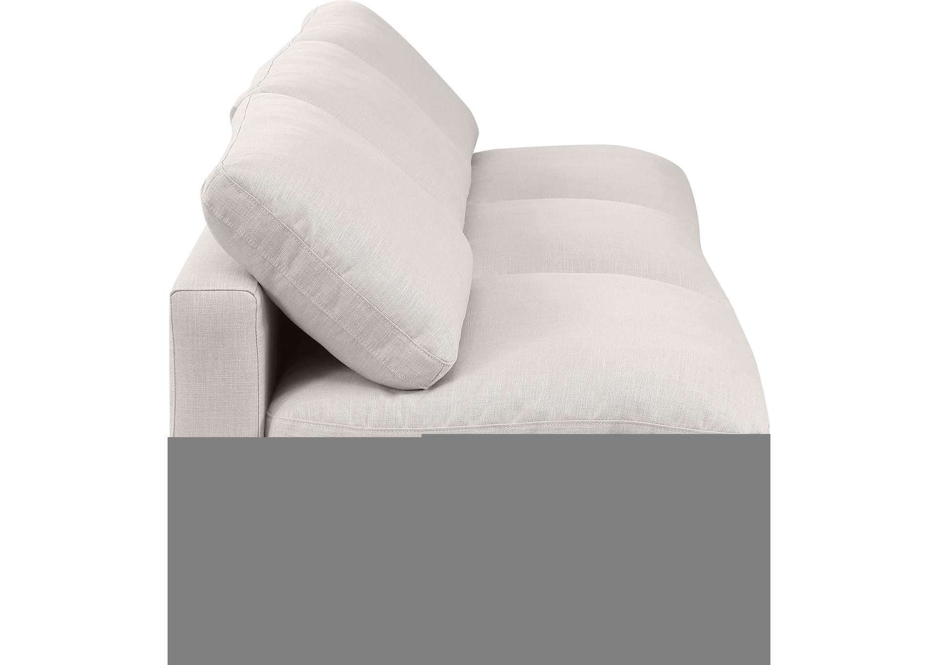 Indulge Cream Linen Textured Fabric Modular Sofa,Meridian Furniture
