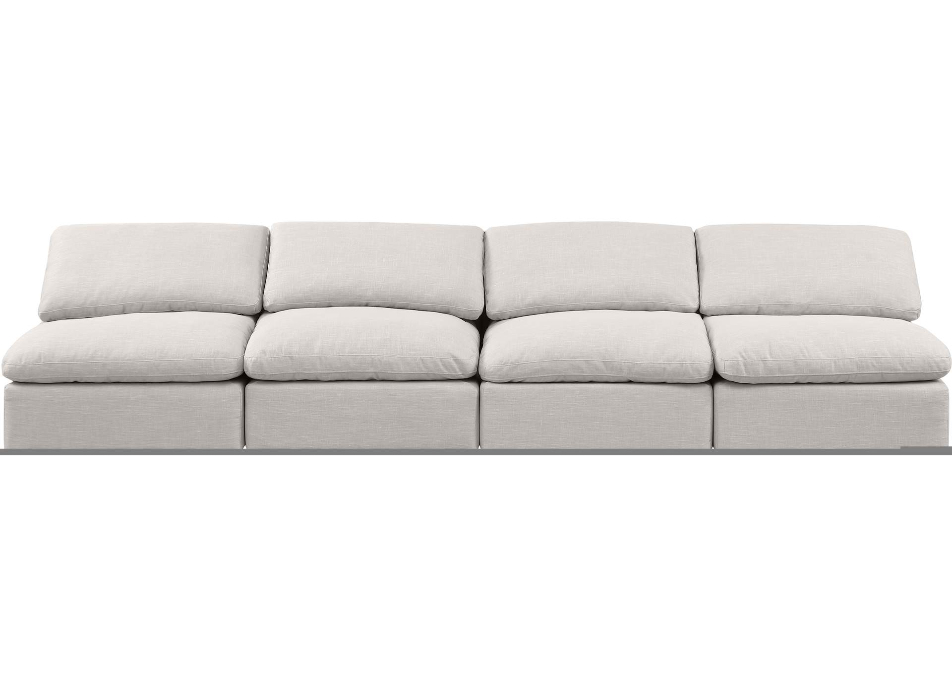 Indulge Cream Linen Textured Fabric Modular Sofa,Meridian Furniture