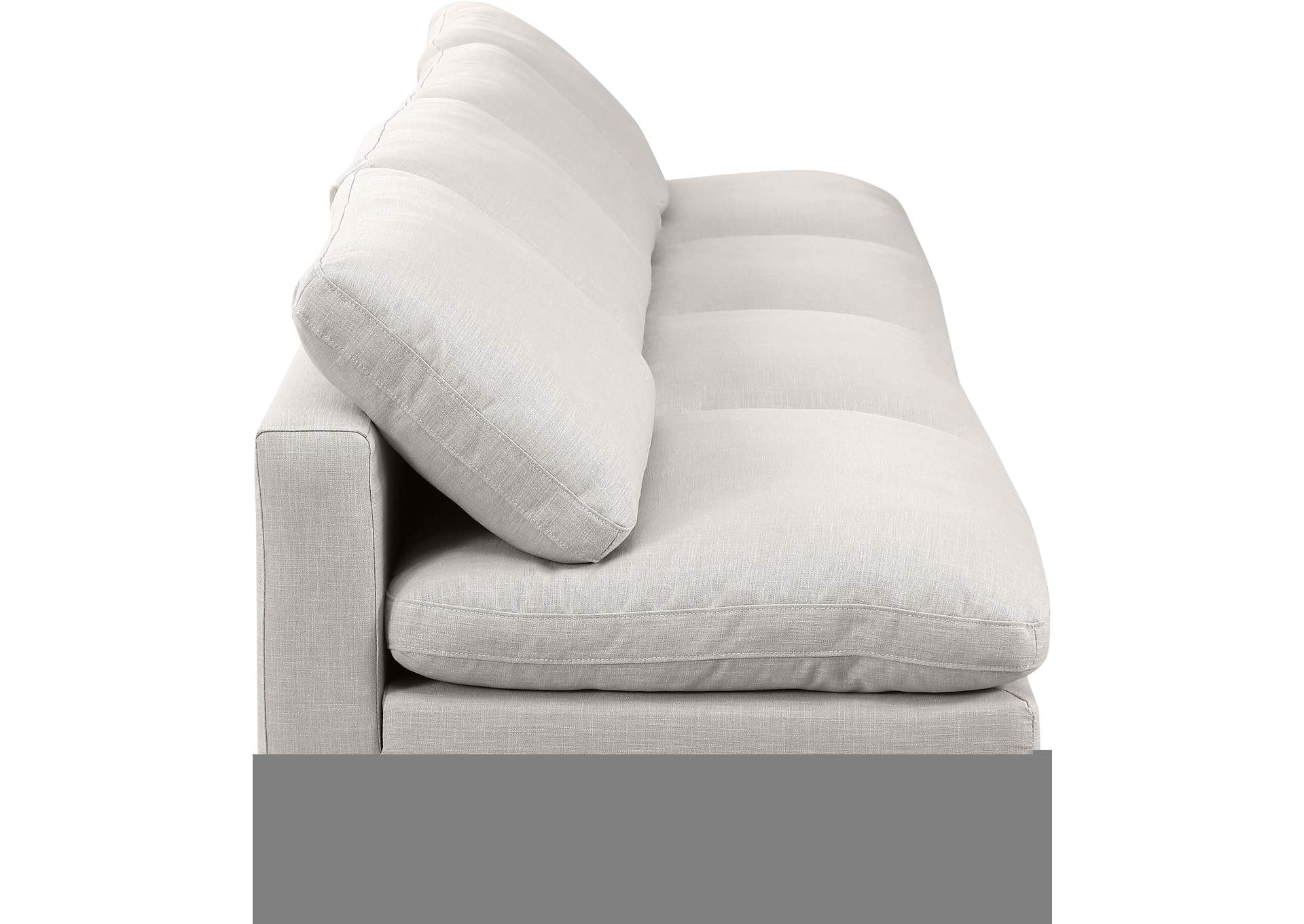 Indulge Cream Linen Textured Fabric Modular Sofa,Meridian Furniture